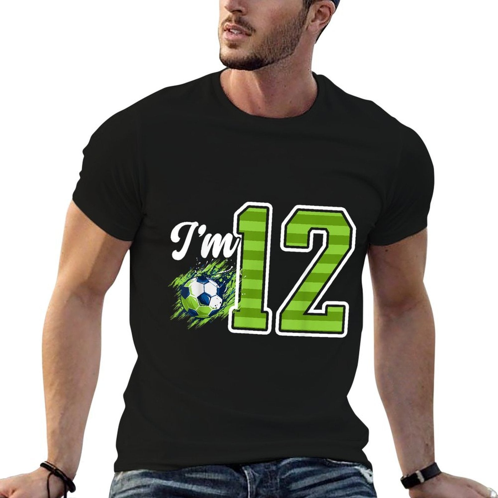 12th Soccer Birthday Party Twelve Year Old Soccer Player  Trendy Pattern T-Shirt