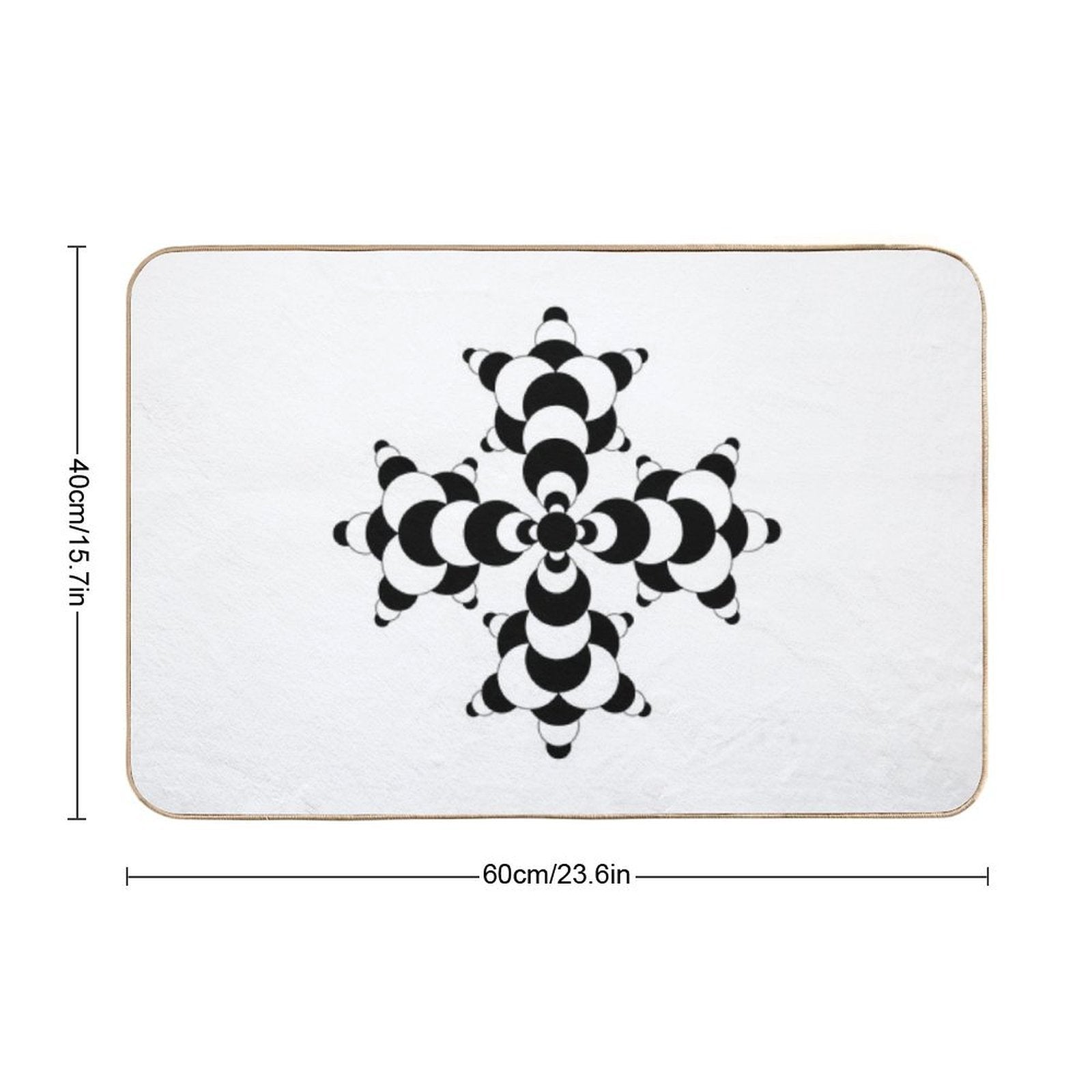 Fractal Molecule Crop Circle  Dirt-Trapping Bath Mat
