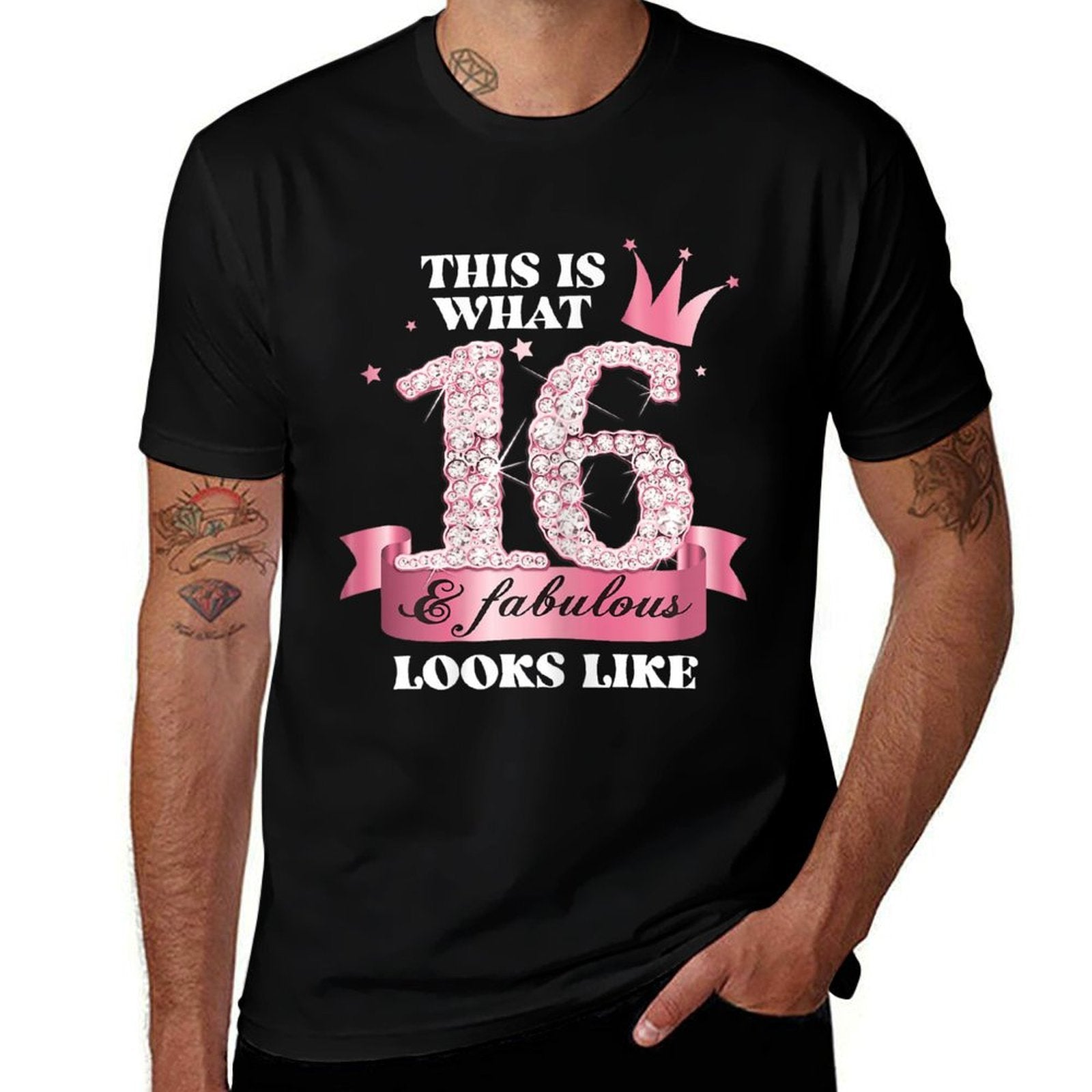 16  Fabulous I Pink Black Party Group Photo Outfit  Cotton T-Shirt