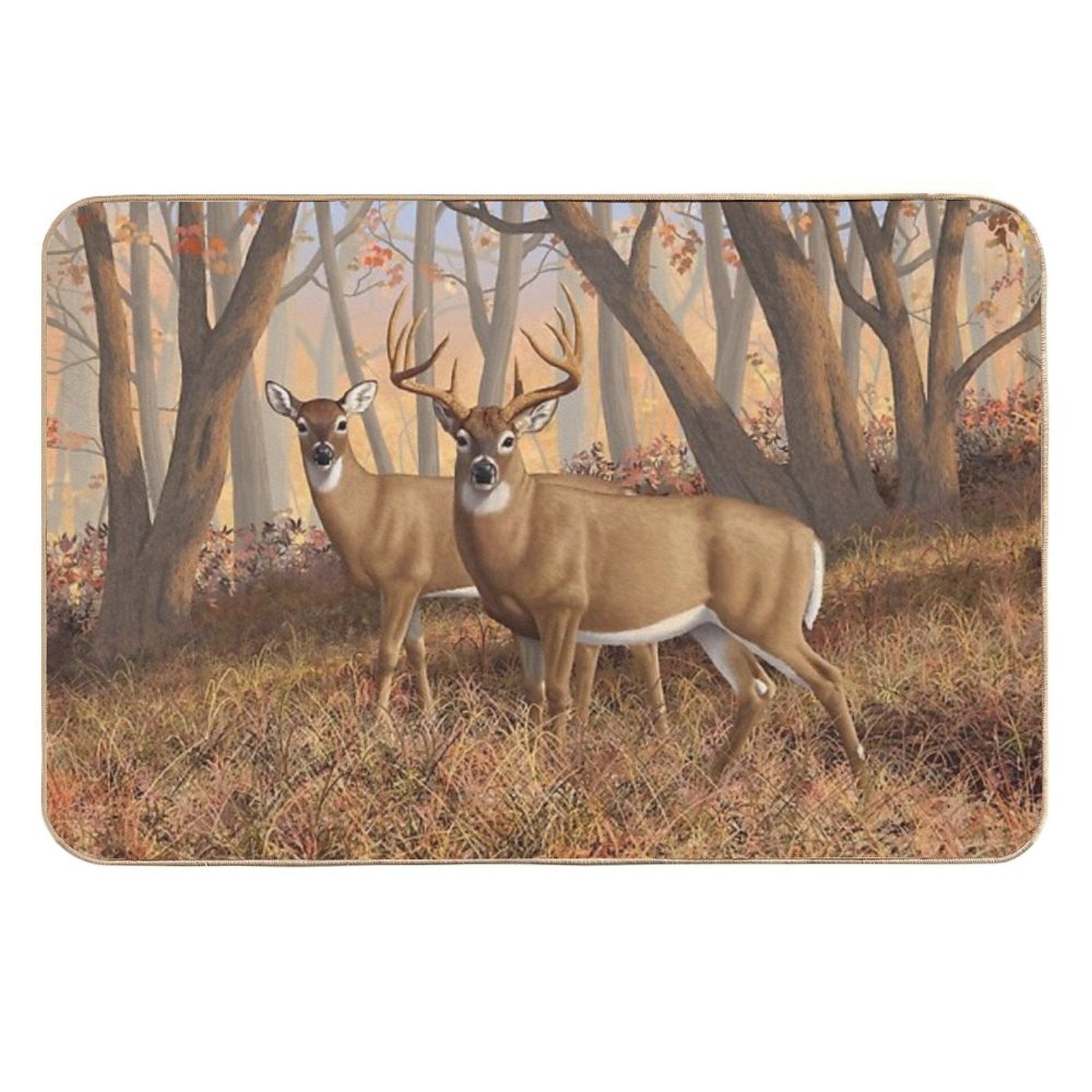 Whitetail Deer Monster Buck And Doe  Pet-Safe Bath Mat