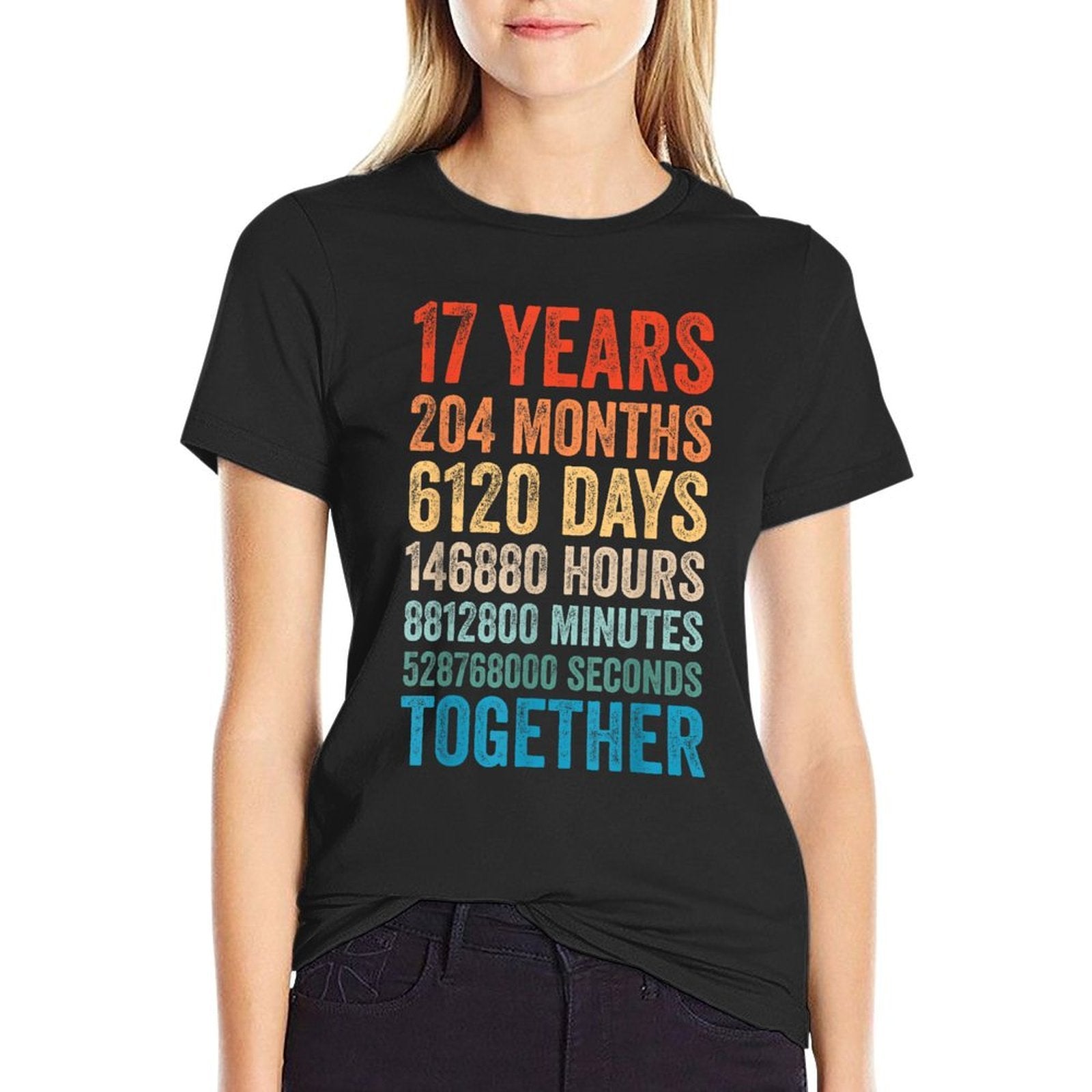 17 Year Anniversary Him Her Couple 17th Wedding  Soft T-Shirt