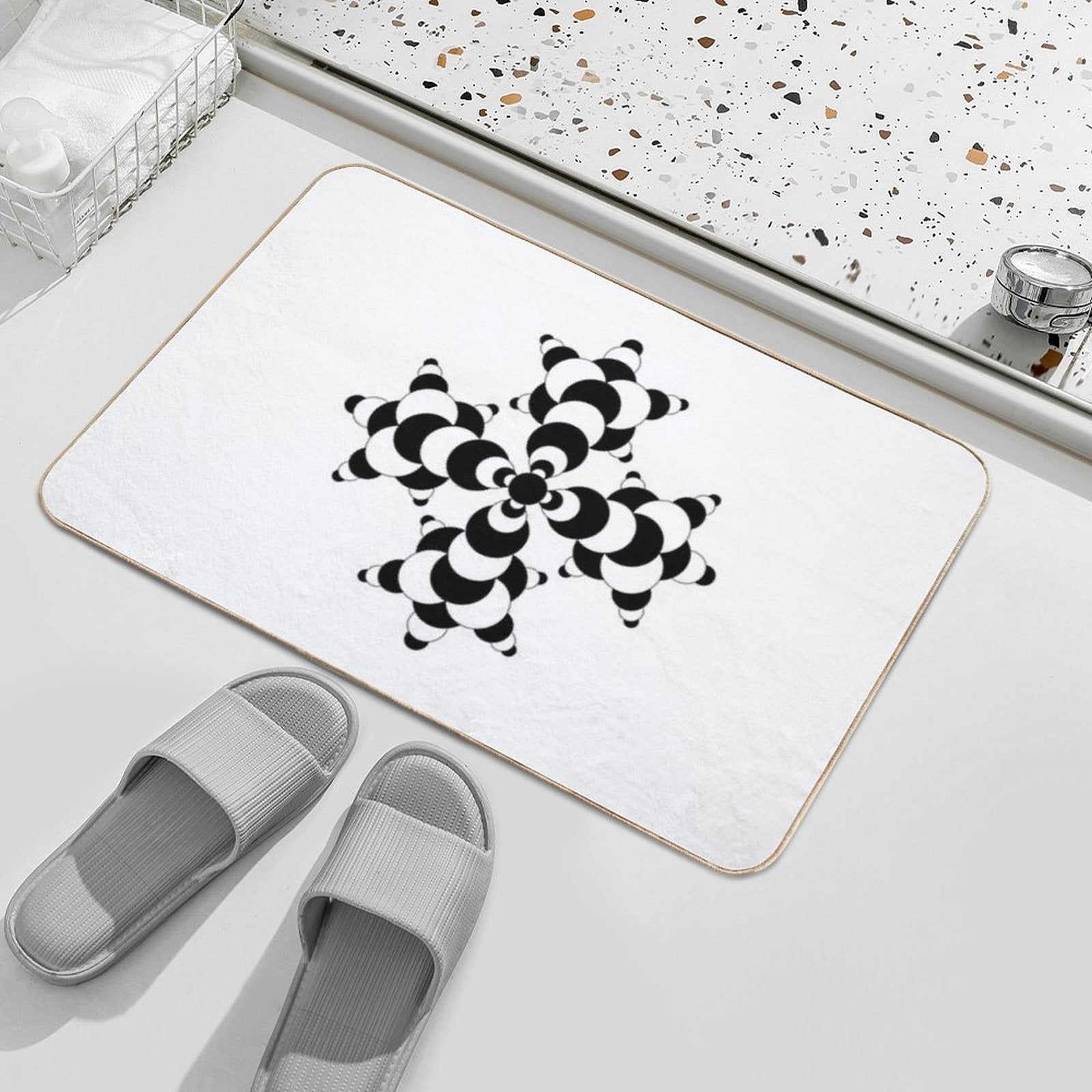 Fractal Molecule Crop Circle  Dirt-Trapping Bath Mat