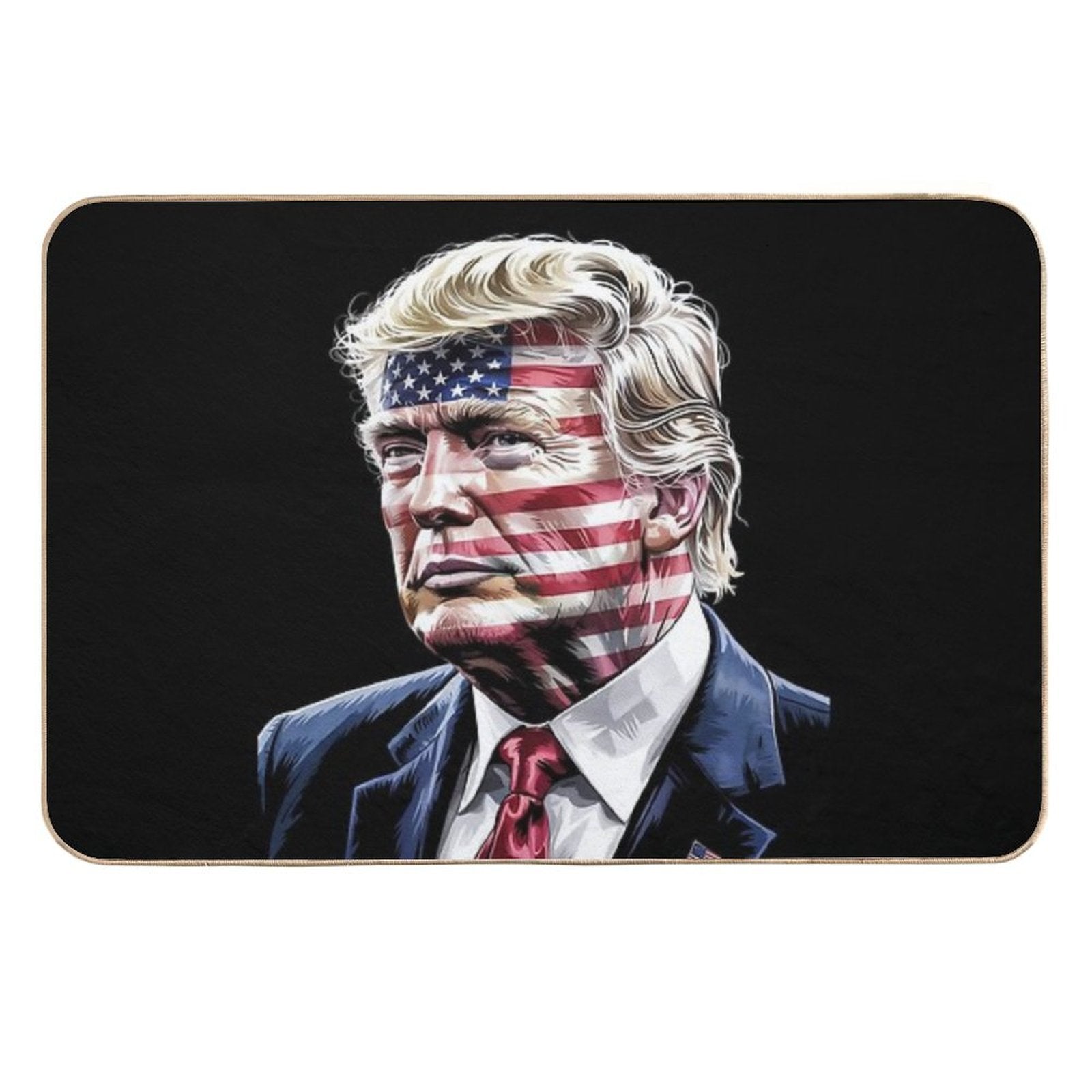 Donald Trump Portrait Face USA Flag 4th July 2025-  Versatile Bath Mat