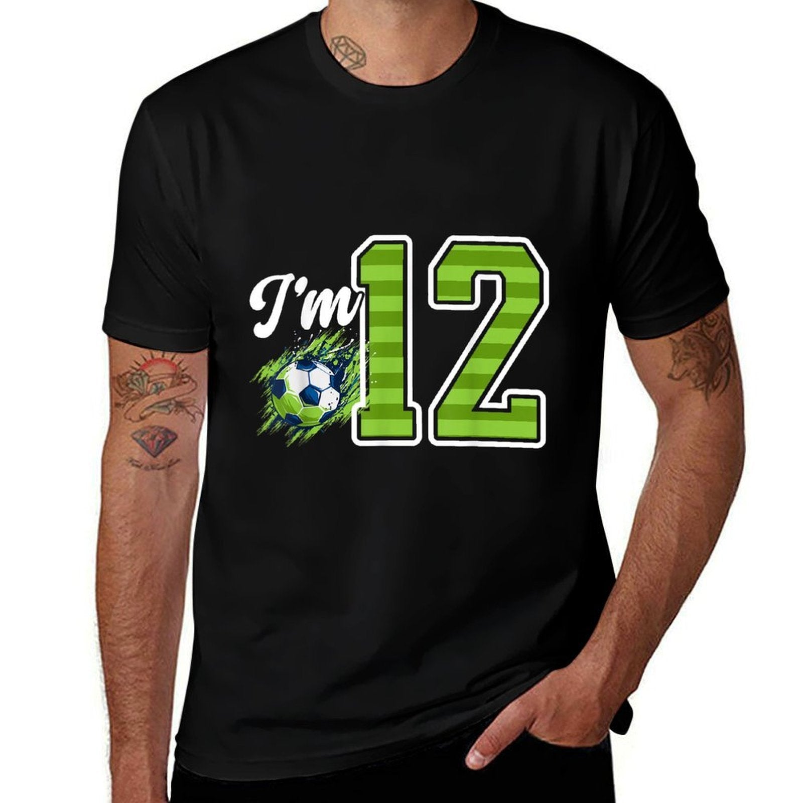 12th Soccer Birthday Party Twelve Year Old Soccer Player  Trendy Pattern T-Shirt