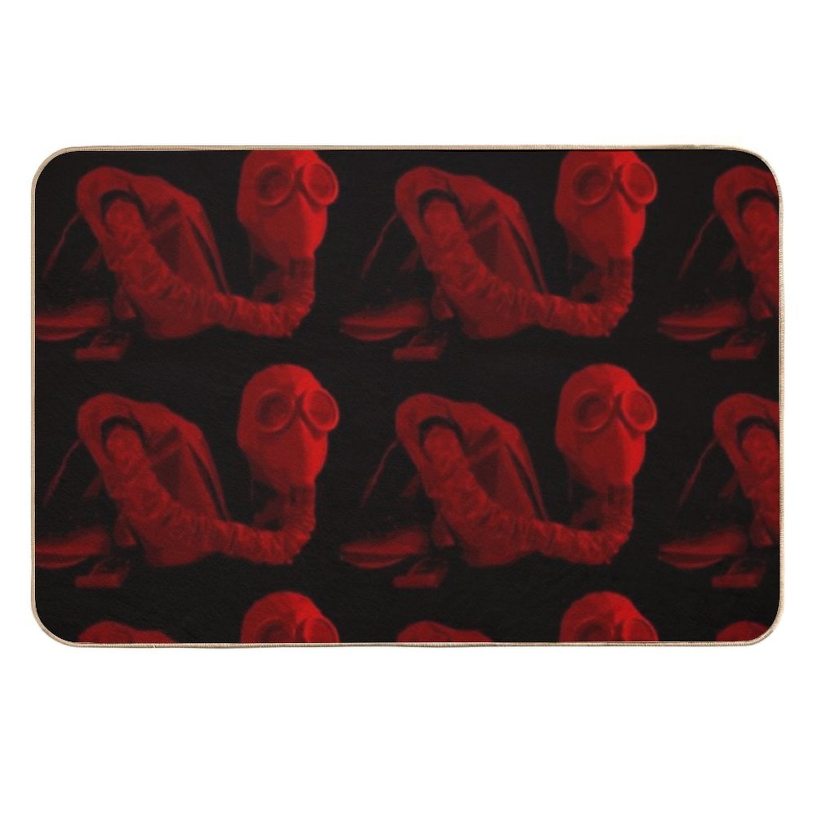 IP-4 Gas Mask Red  Fade-Resistant Bath Mat