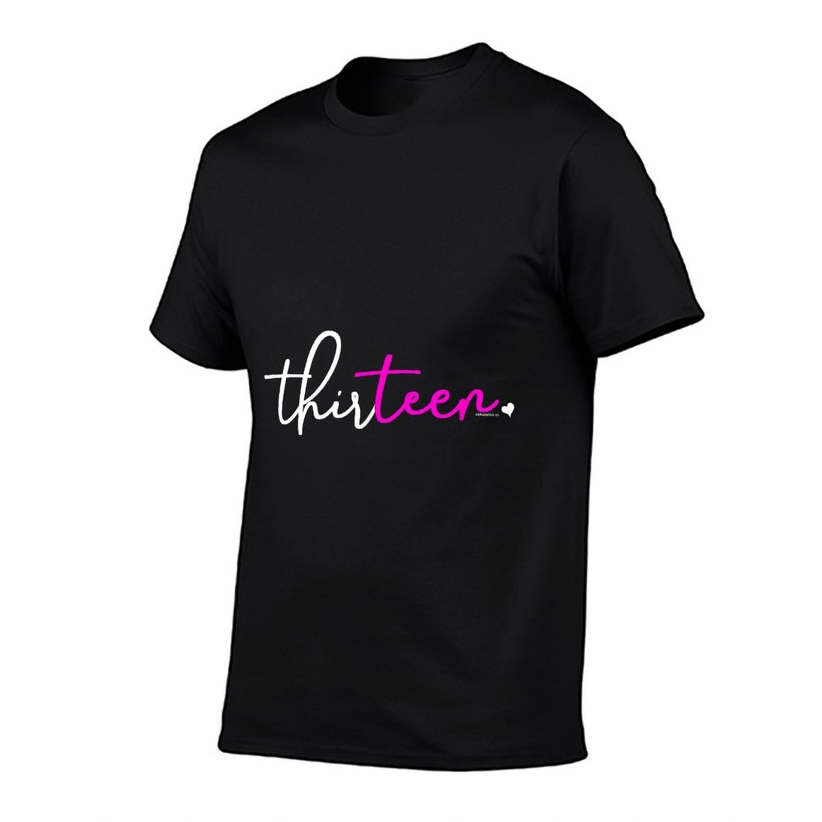 13th Birthday for Girls 13 Year Old Pink Thirteen Partyn  Ribbed Collar T-Shirt
