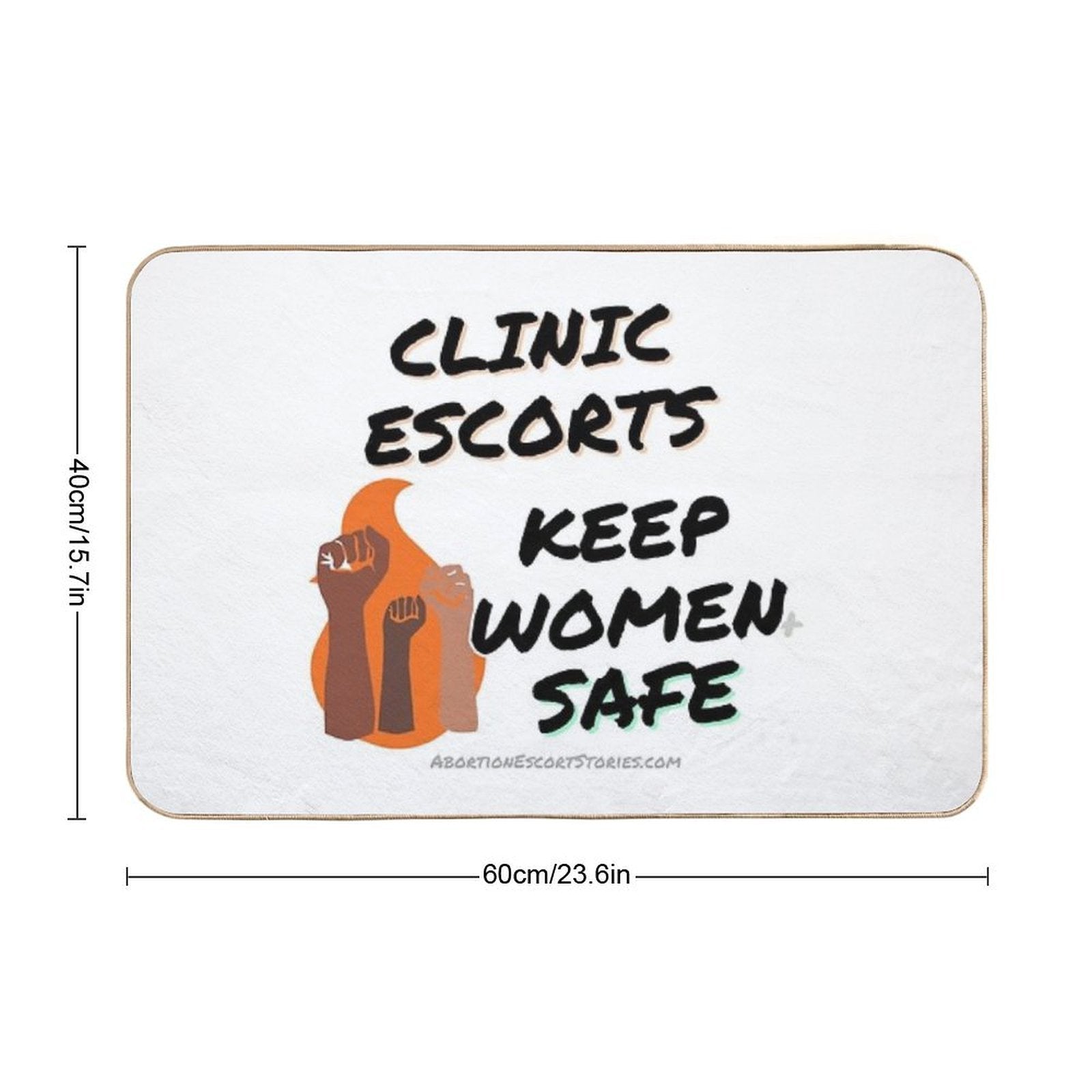 Clinic Escorts Keep Women+ Safe – Flame And Fists Design  Non-Slip Bath Mat