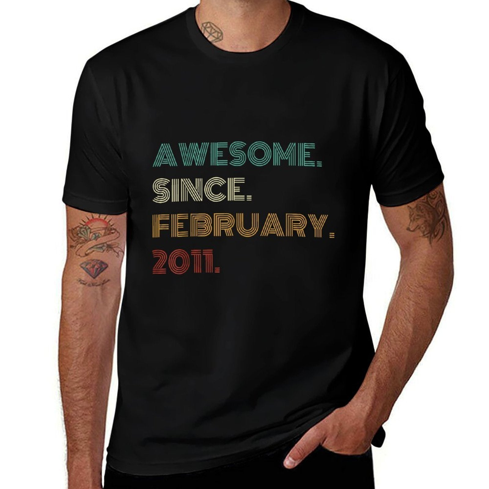 14 Years Old Awesome Since February 2011 14th Birthday  Easy-care T-Shirt