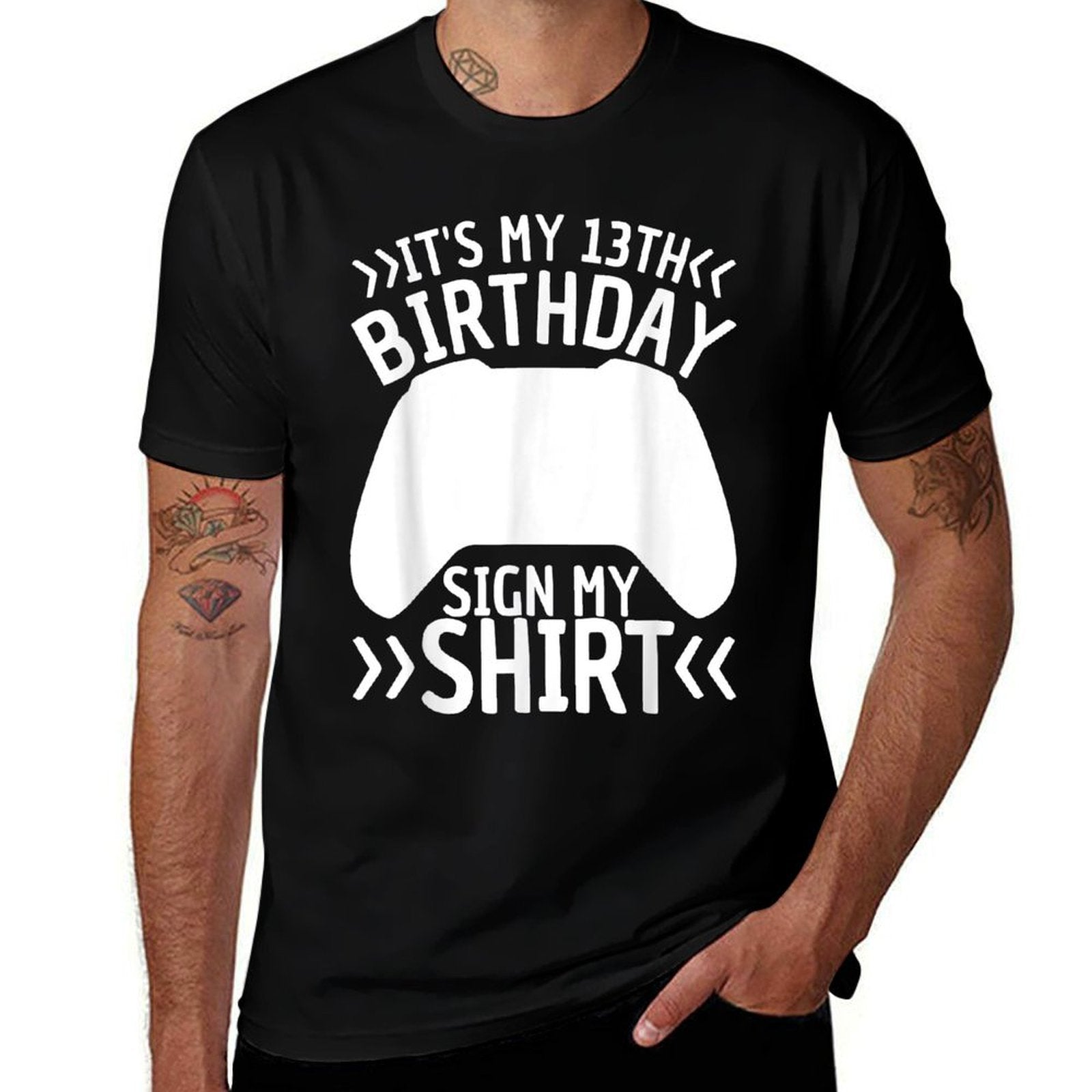 13 Years Old Boy Gamer Birthday Its My 13th Birthday Sign My  Graphic-printed T-Shirt