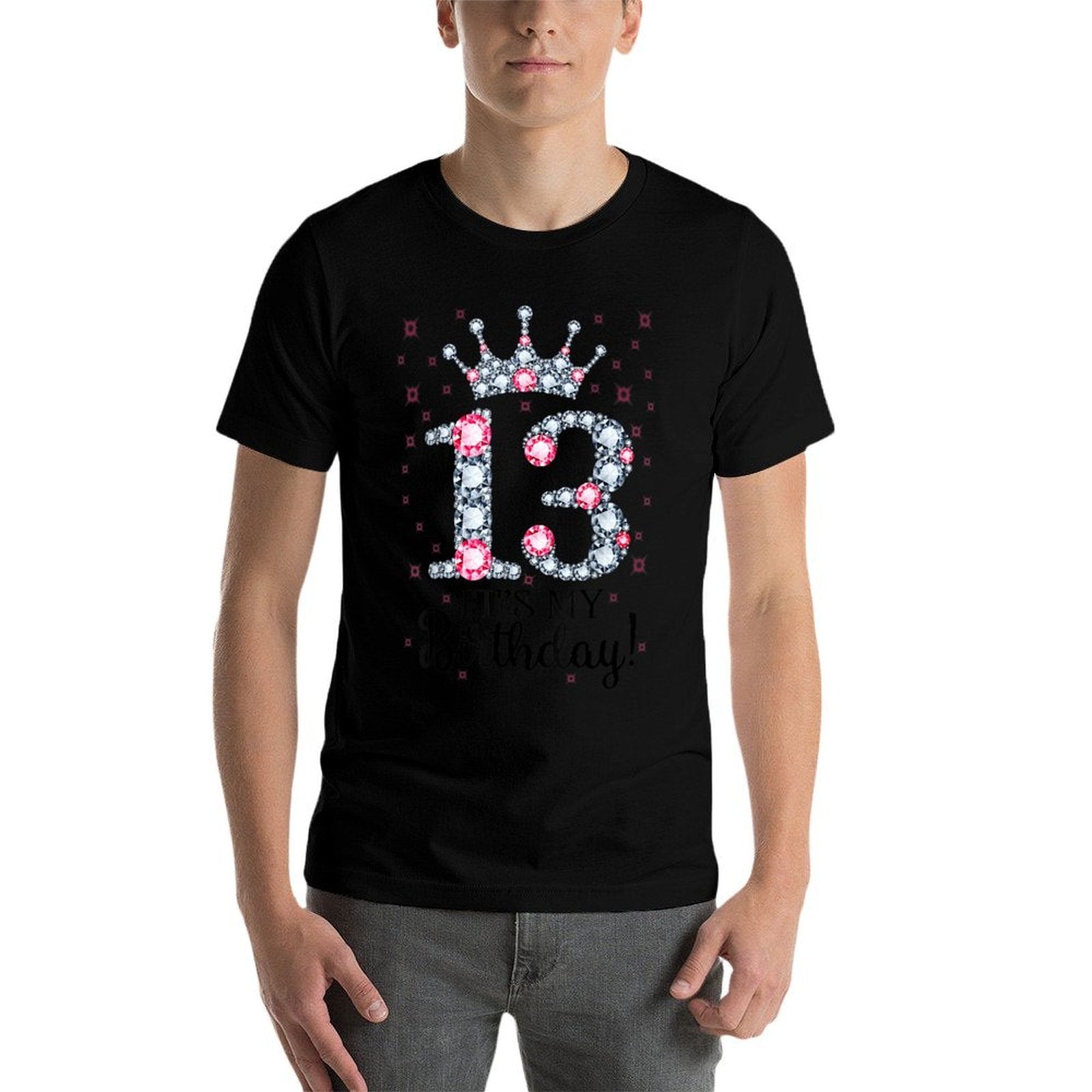 13 It's My Birthday Pink Crown Happy 13th Birthday Girl  Breathable T-Shirt