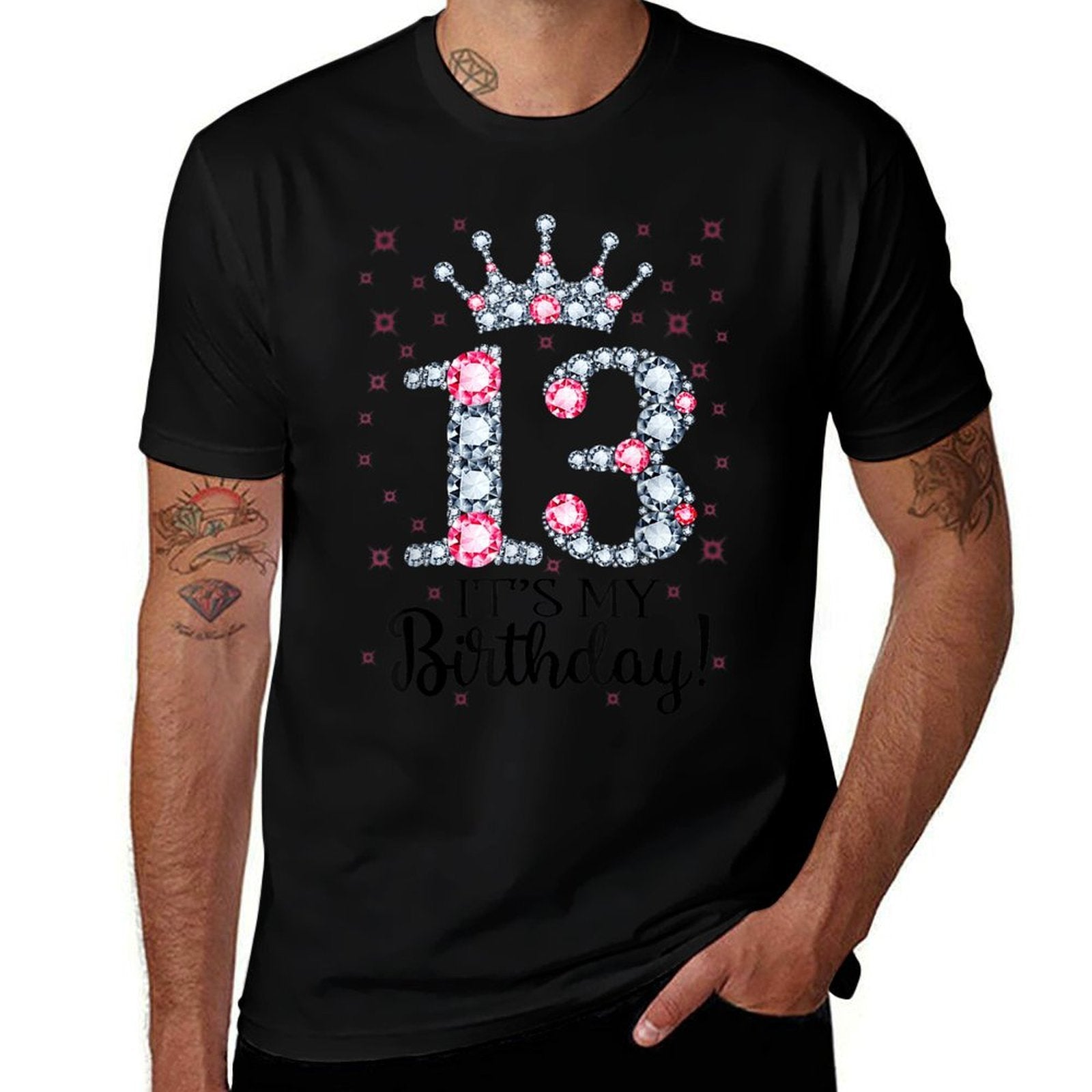 13 It's My Birthday Pink Crown Happy 13th Birthday Girl  Breathable T-Shirt