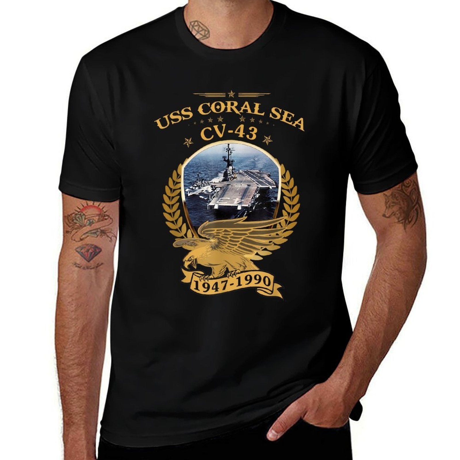 1947-1990 USS Coral Sea (CV-43) Quick-drying T-Shirt
