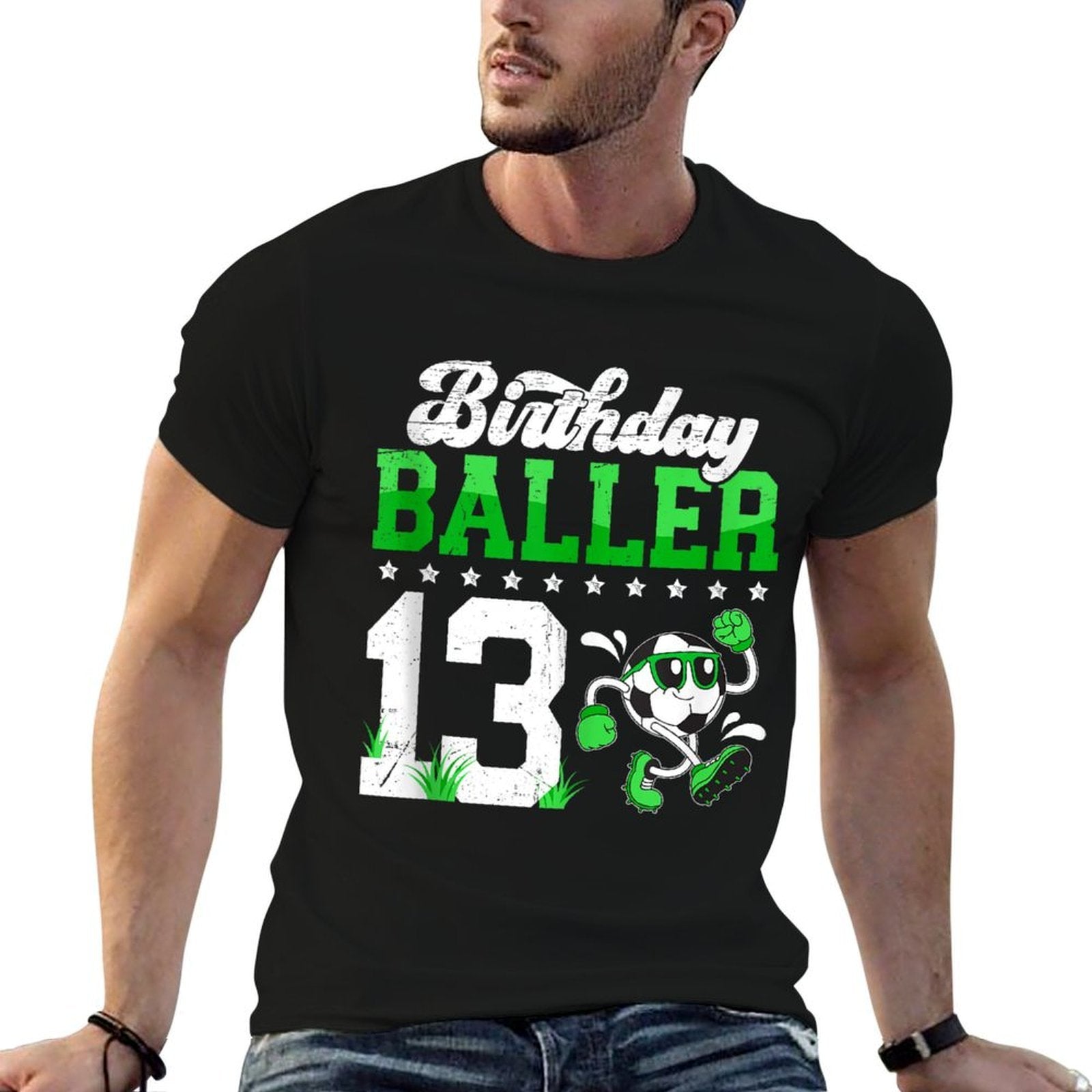 13th Soccer Birthday Party Thirteen Year Old Soccer Player  Quick-drying T-Shirt