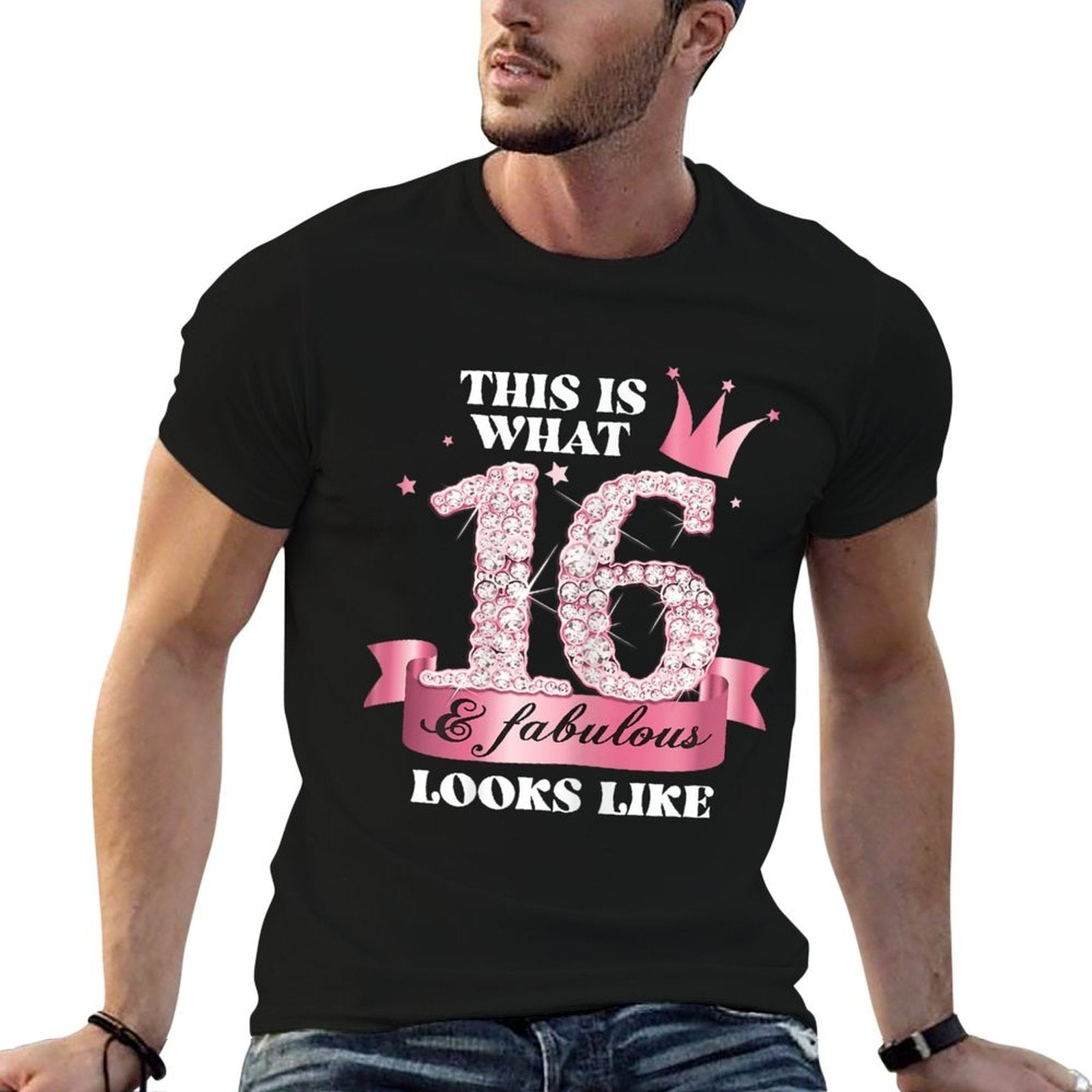 16  Fabulous I Pink Black Party Group Photo Outfit  Cotton T-Shirt