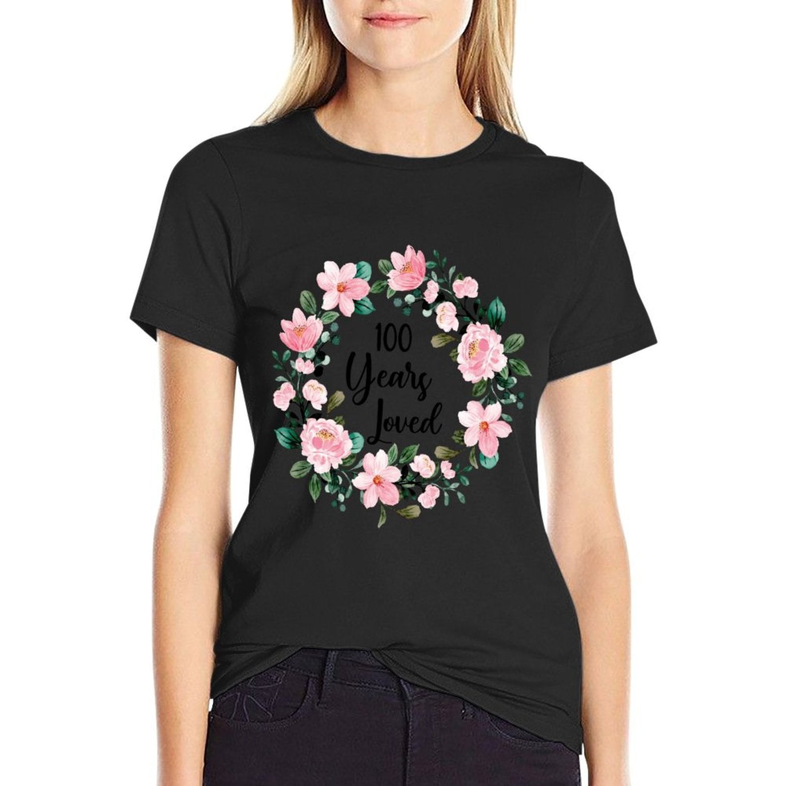 100 Years Loved Women Men 100 Years Old Cool 100th Birthday  Lightweight T-Shirt