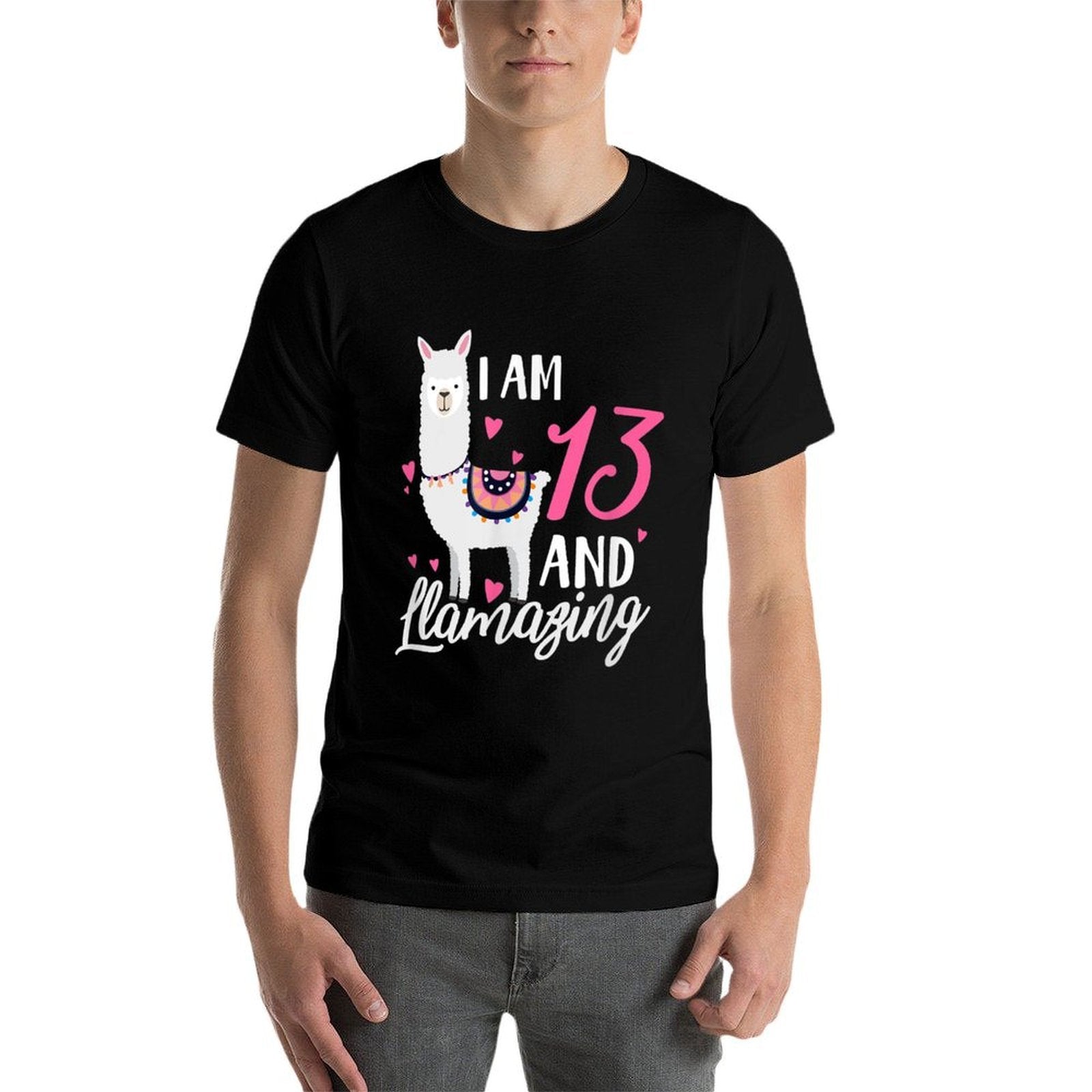 13th Birthday Thirteen Years Old Funny I Am 13 And Llamazing  Moisture-wicking T-Shirt