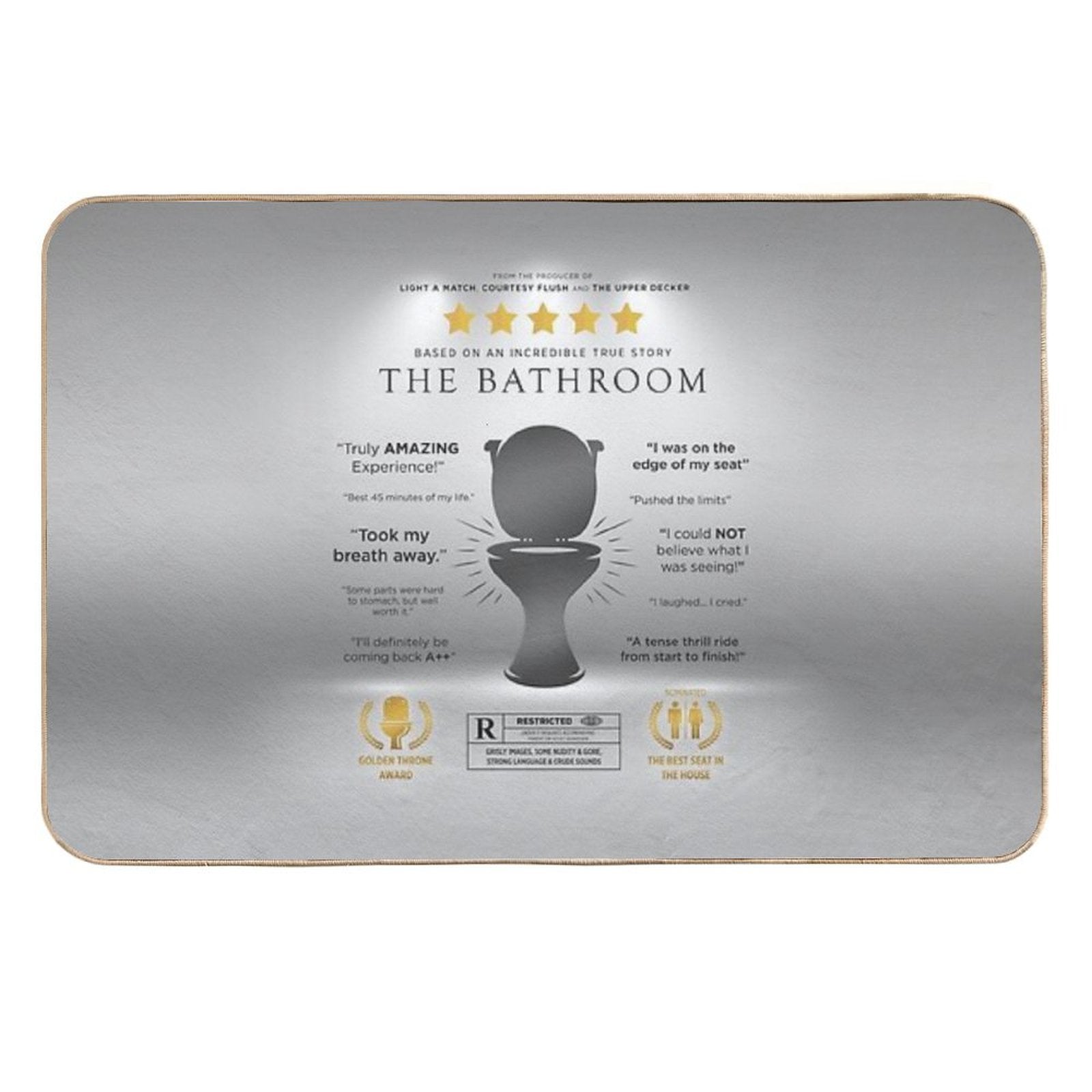 The Bathroom Funny Parody Movie Poster Sign  Repositionable Bath Mat