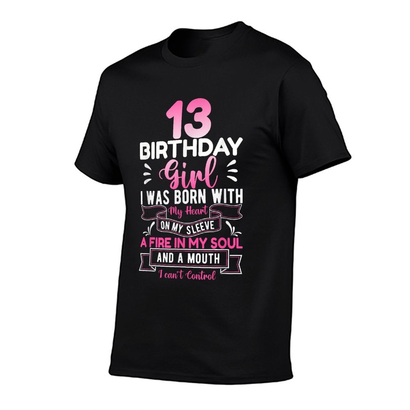13th Birthday 13 Years Girls Funnynager Birthday  Oversized Silhouette T-Shirt