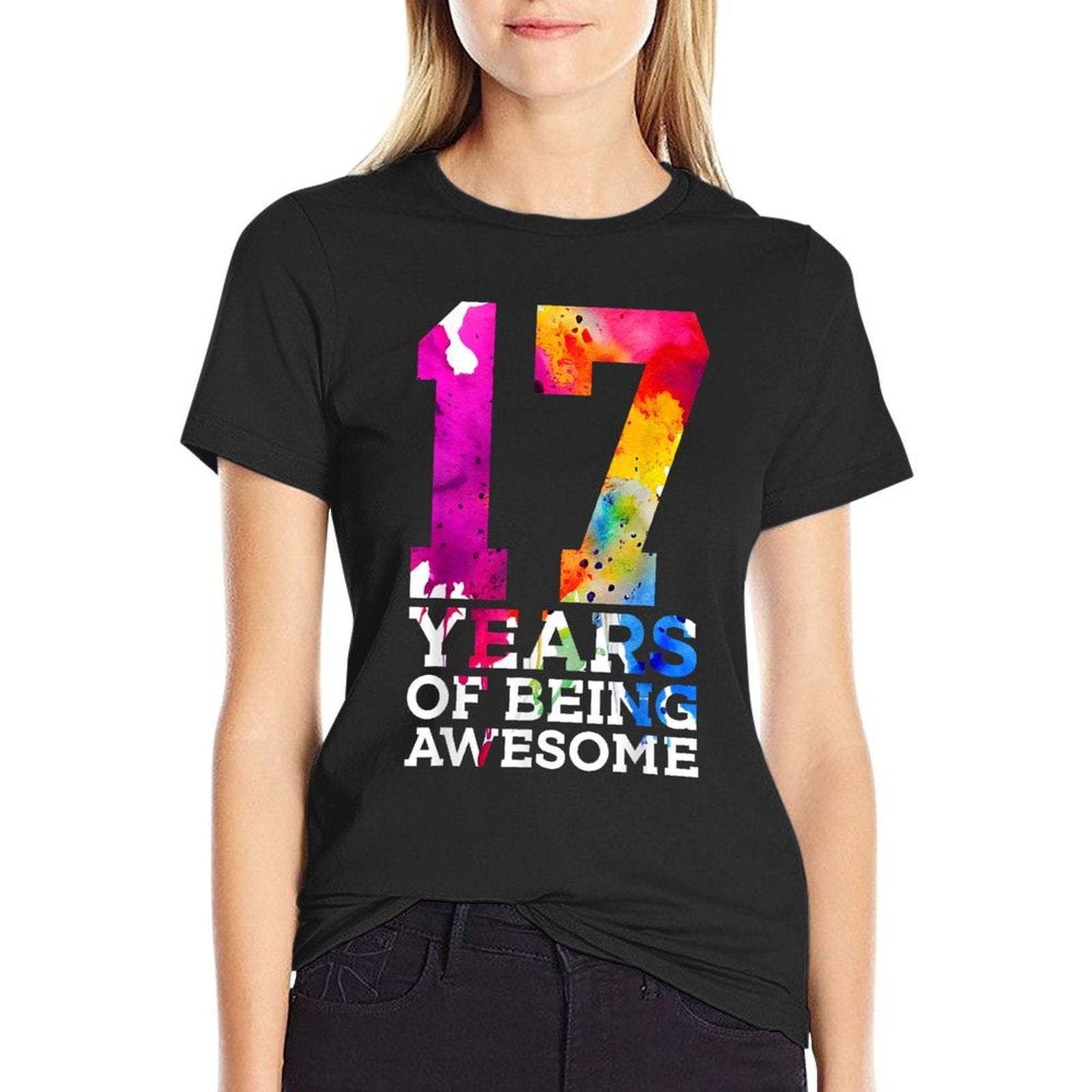 17 YEARS OF BEING AWESOME 17TH BIRTHDAY  Slim-fit Cut T-Shirt