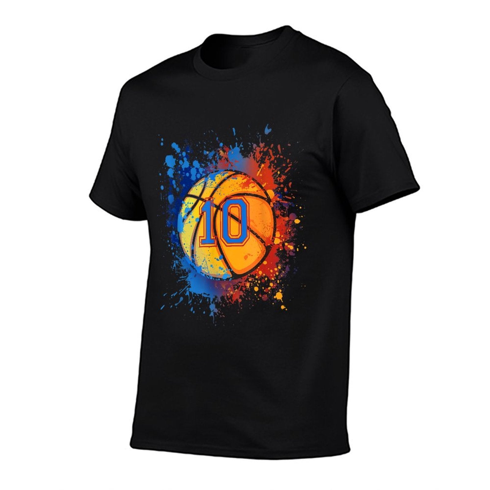 10 Years Old 10th Birthday Basketball Gift For Boys Party  Trendy Pattern T-Shirt