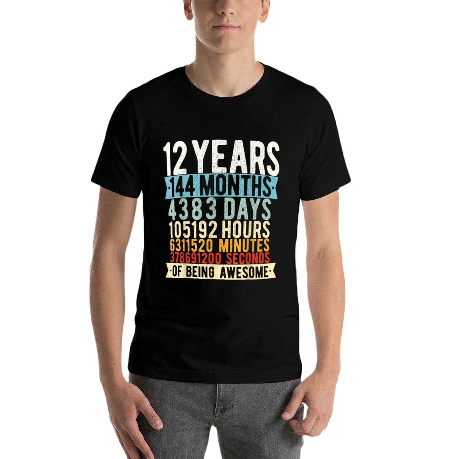 12th Birthday 12 Years Old Vintage Retro 144 Months  Oversized Silhouette T-Shirt