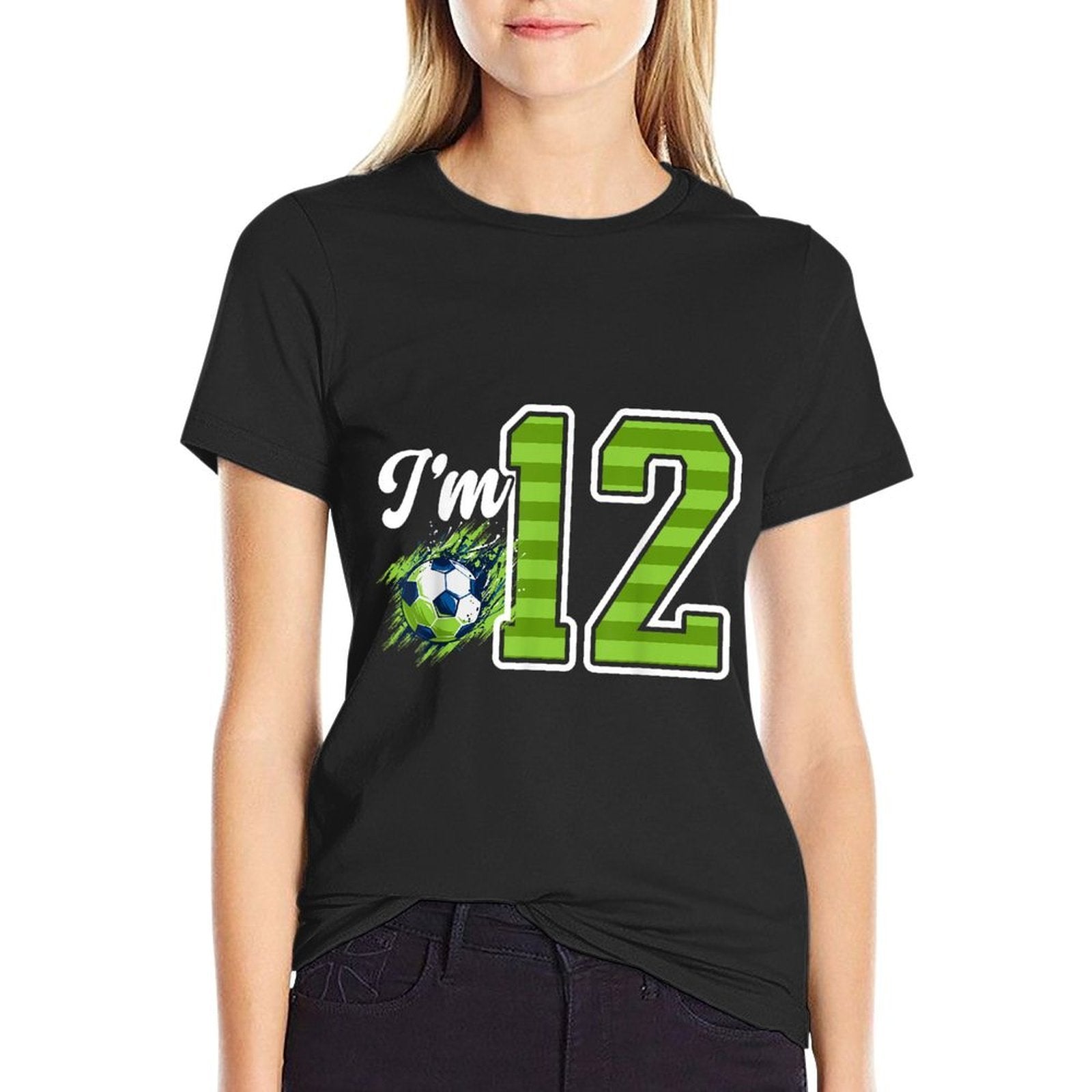 12th Soccer Birthday Party Twelve Year Old Soccer Player  Trendy Pattern T-Shirt