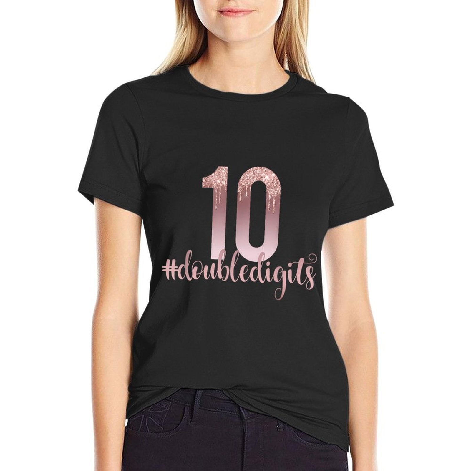 10th Birthday Two Digit Girl Ten Dripping Rose  Classic T-Shirt
