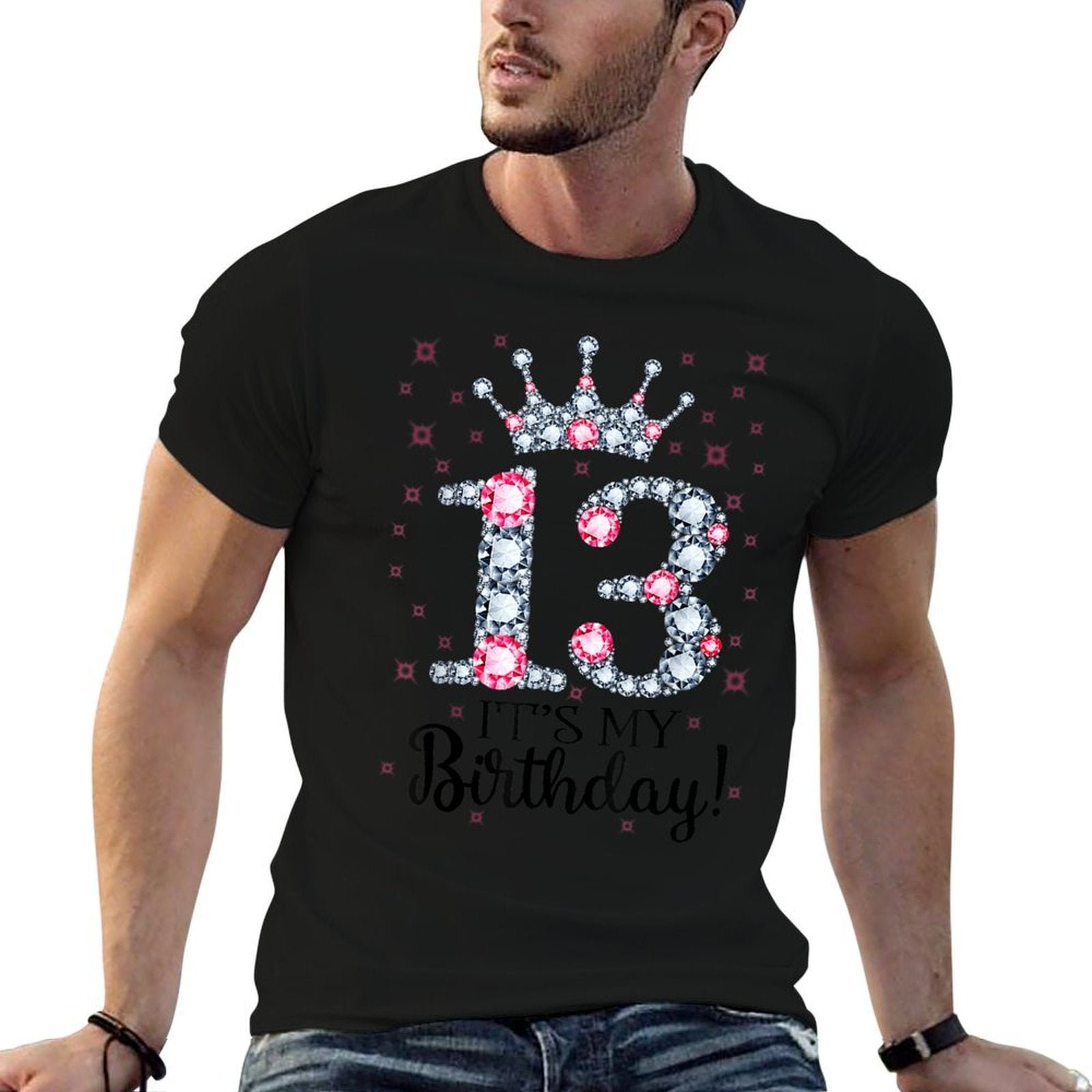 13 It's My Birthday Pink Crown Happy 13th Birthday Girl  Breathable T-Shirt
