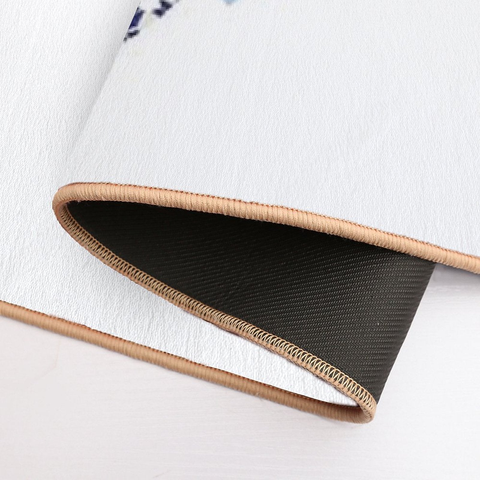 Woman Prays in An Embroidered Costume And A Wreath of Wildflowers, Daisies, Cornflowers And Herbs  Rapid-Drying Bath Mat