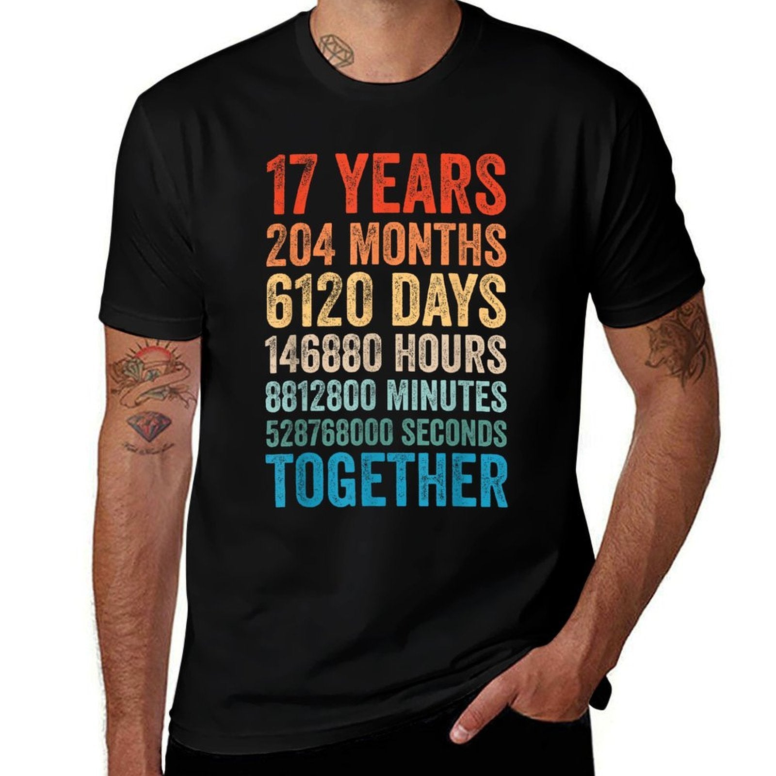 17 Year Anniversary Him Her Couple 17th Wedding  Soft T-Shirt