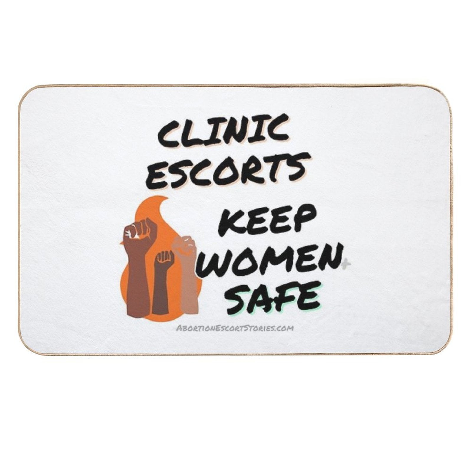 Clinic Escorts Keep Women+ Safe – Flame And Fists Design  Non-Slip Bath Mat