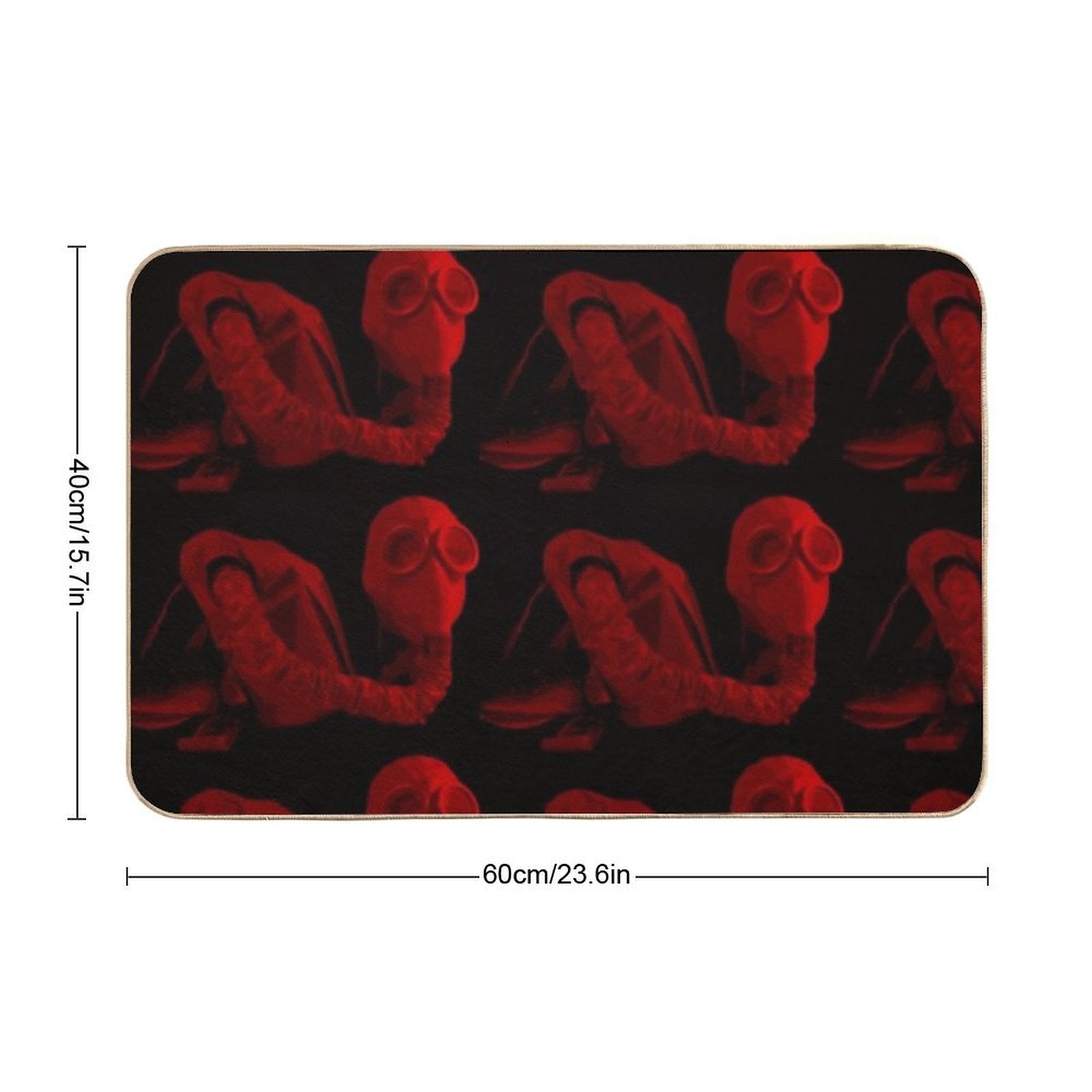 IP-4 Gas Mask Red  Fade-Resistant Bath Mat