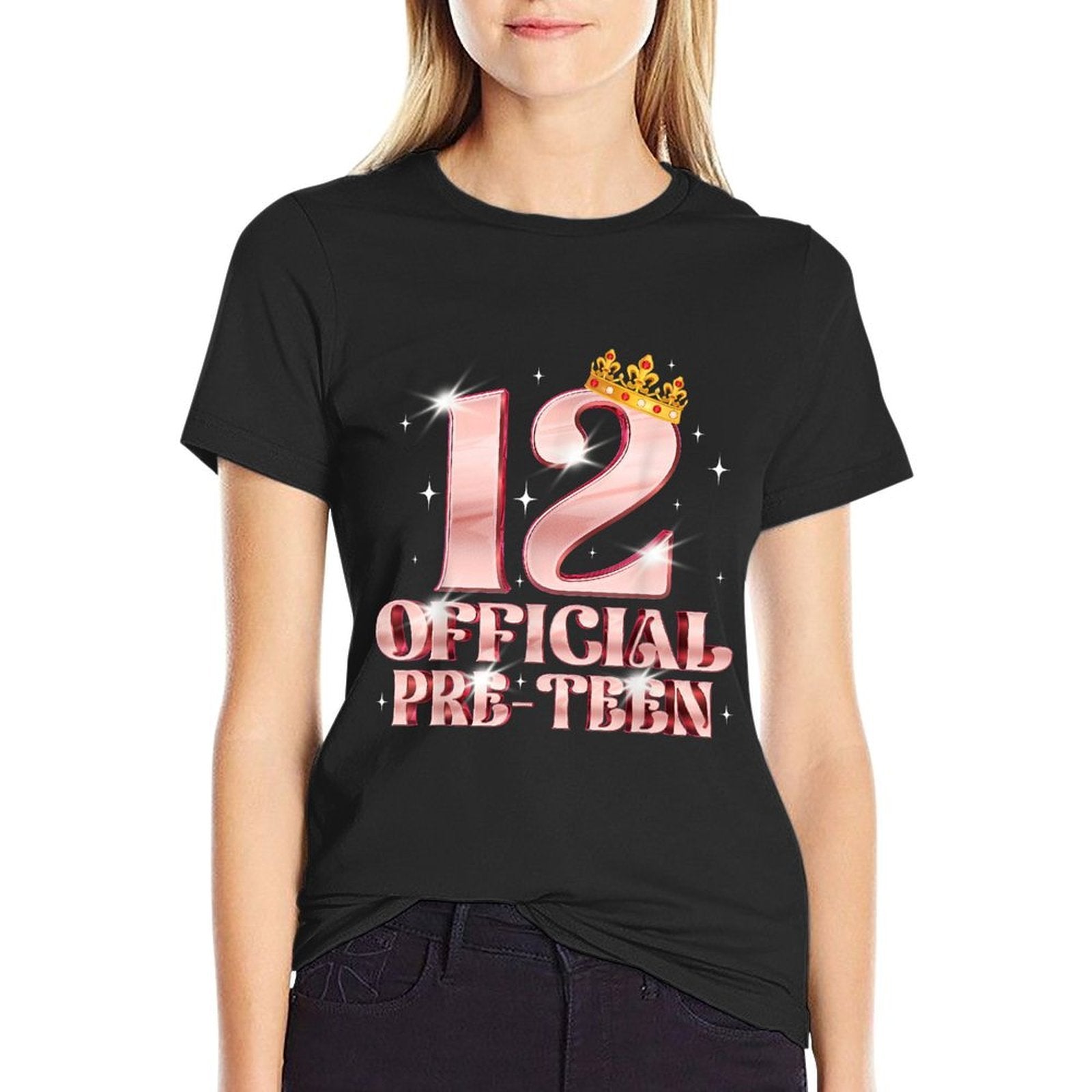 12th Birthday Girls 12 Years Old Official PRE-TEEN  Durable T-Shirt