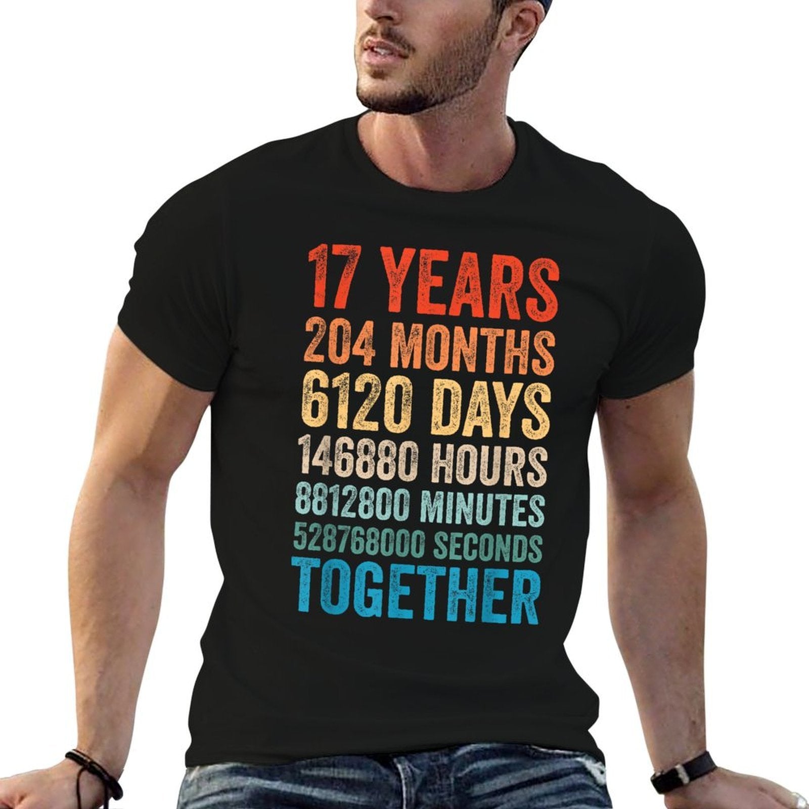 17 Year Anniversary Him Her Couple 17th Wedding  Soft T-Shirt