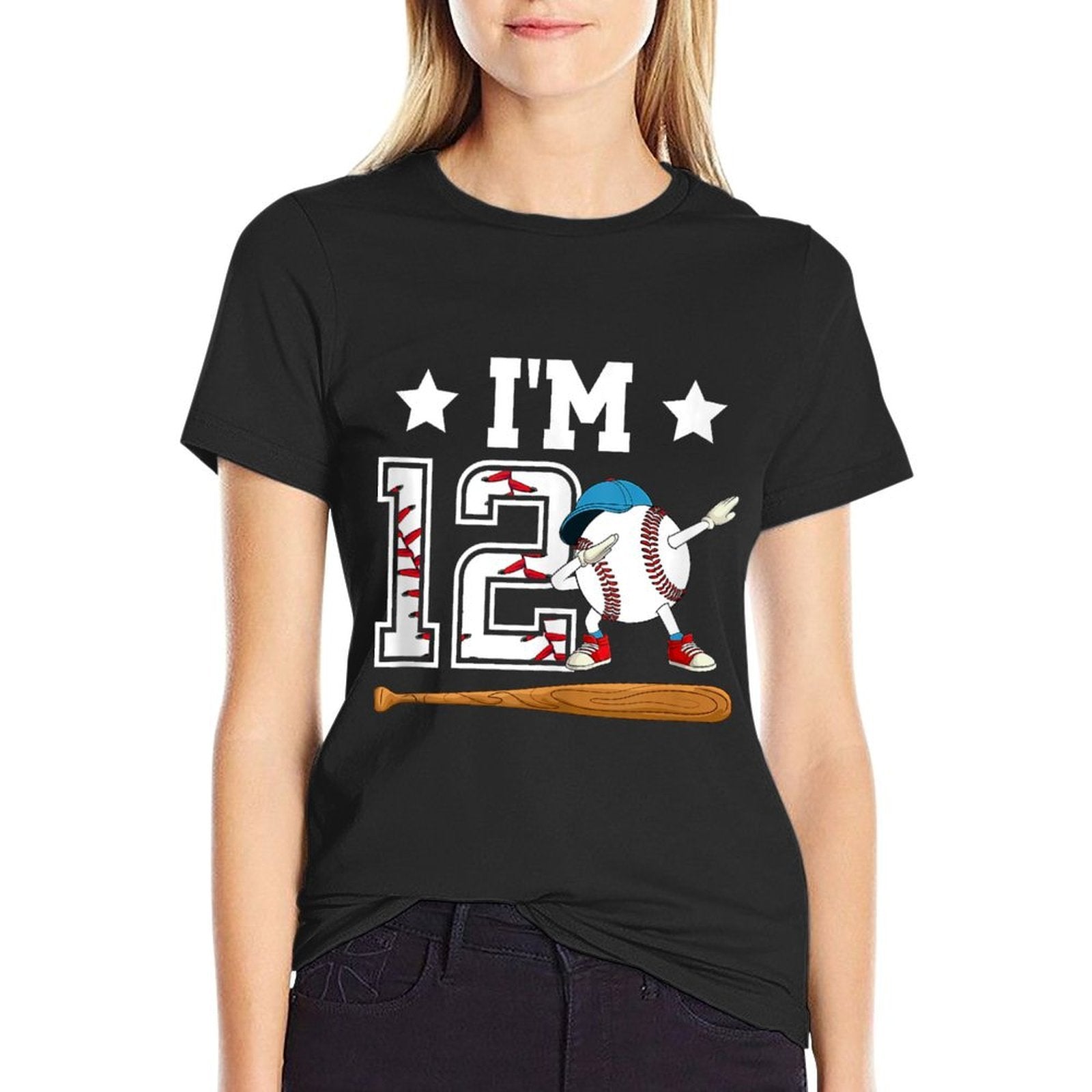 12th Baseball Birthday Twelve Year Old Baseball Player  Slim-fit Cut T-Shirt
