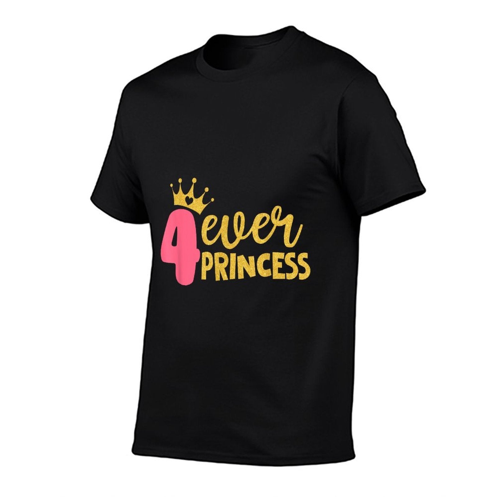 4 Ever Princess 4th Birthday Decorations Four Year Old Girl  Rolled Sleeves T-Shirt