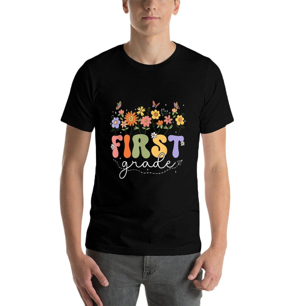 1st First Grade Teacher Wildflower Back To School Floral  Slim-fit Cut T-Shirt
