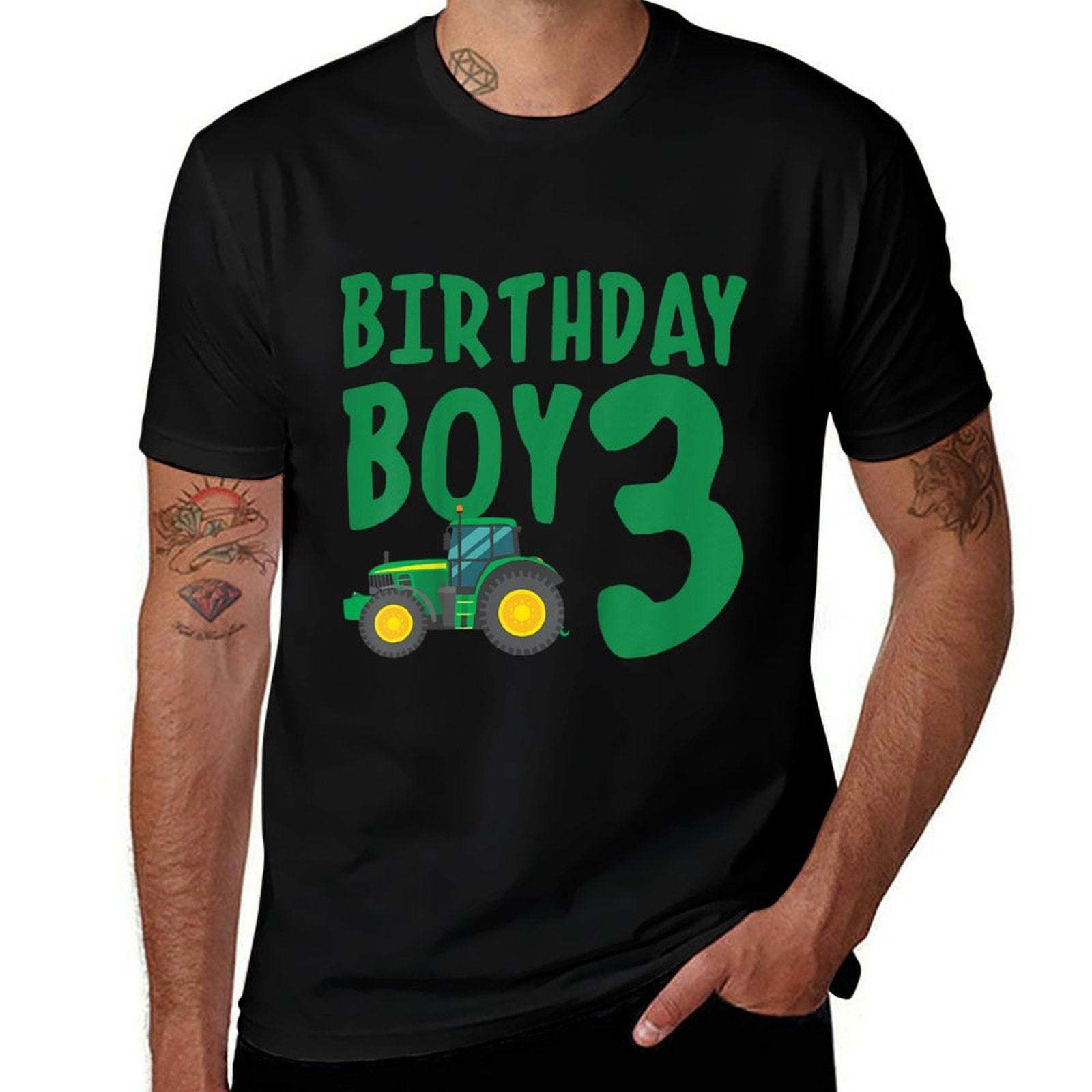 3rd Birthday Farm Tractor Three Years Old Birthday Gift Comfortable T-Shirt