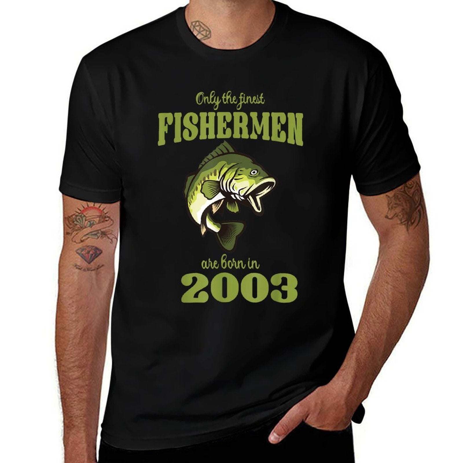 21 Year Old Fishing Fishermen Are Born In 2003 21st Birthday  Stretchy T-Shirt