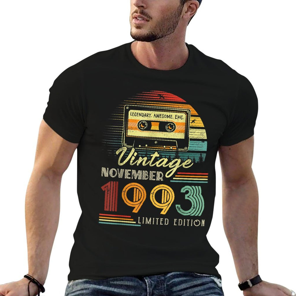 30 Years Old Made In 1993 November 1993 30th Birthday  Heathered Texture T-Shirt