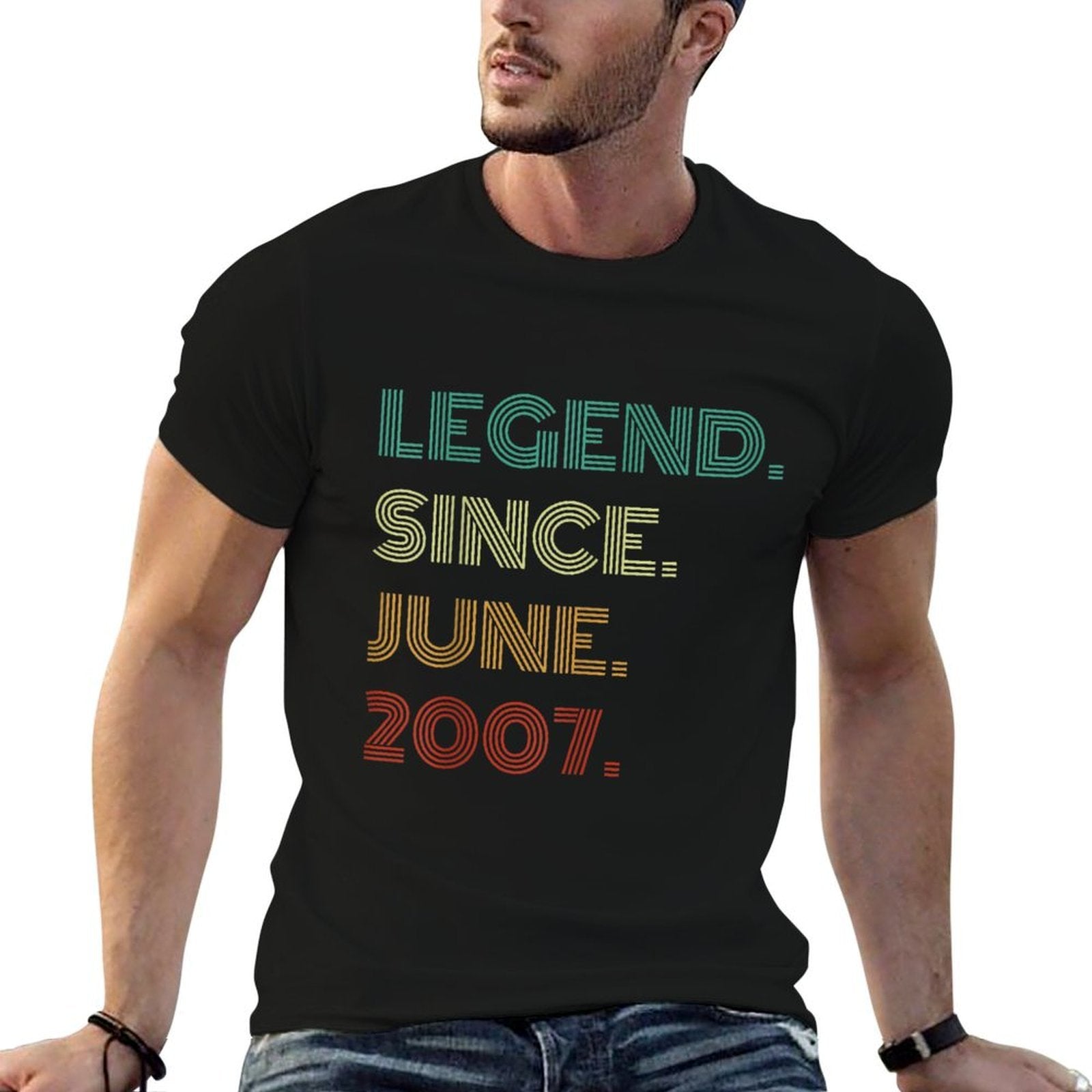 18 Years Old Legend Since June 2007 18th Birthday  Graphic-printed T-Shirt