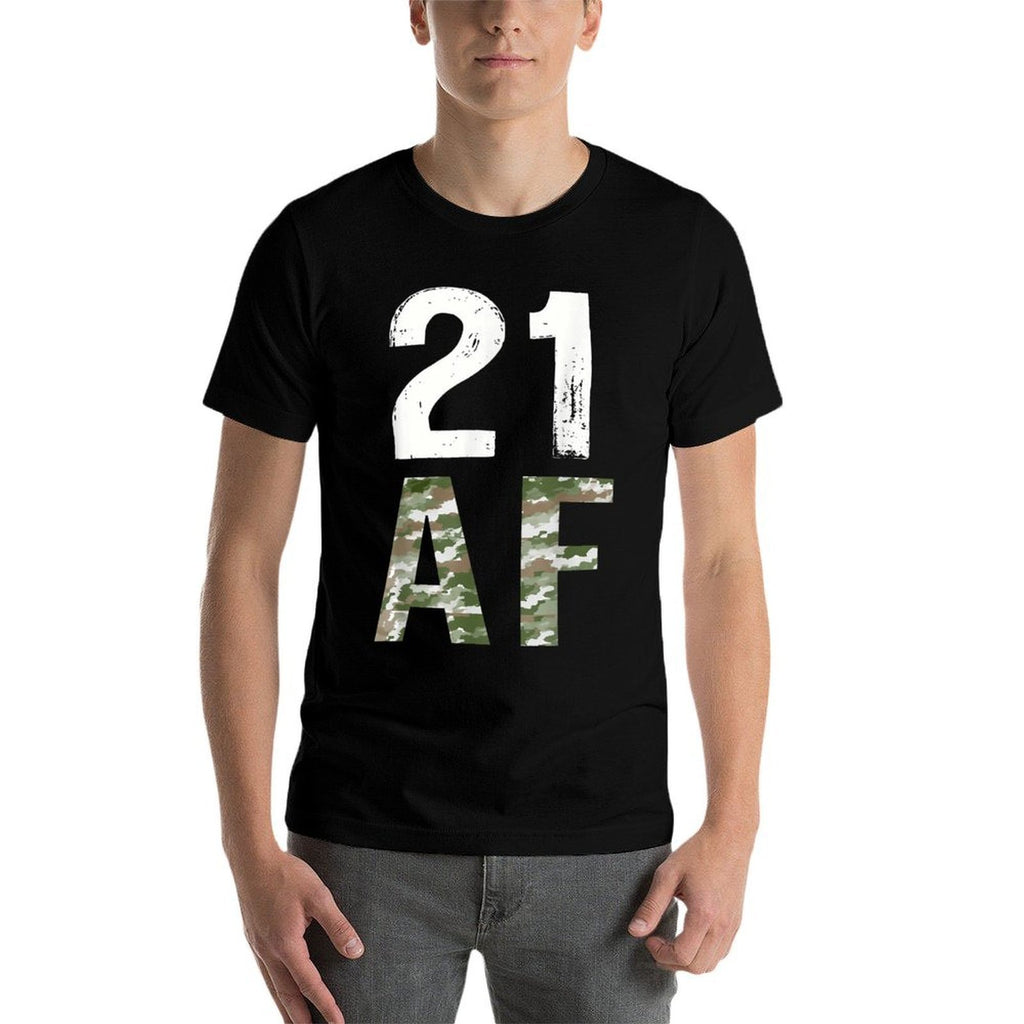 21 Legal AF 21st Birthday Military Shirt  Graphic-printed T-Shirt