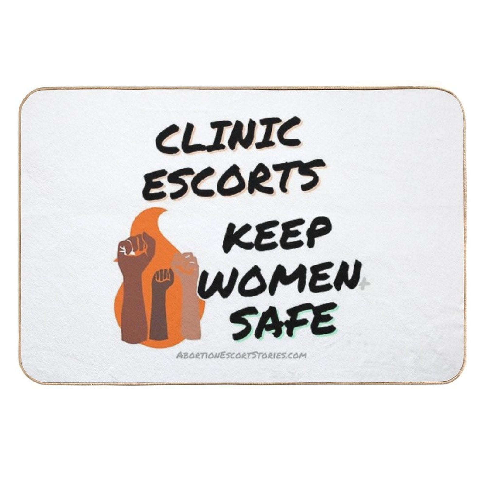 Clinic Escorts Keep Women+ Safe – Flame And Fists Design  Non-Slip Bath Mat