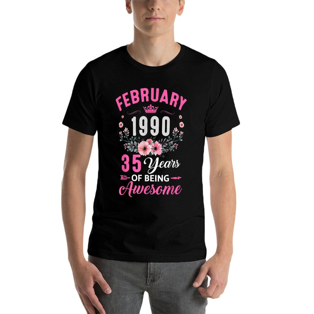 1990 35 Years Old February 35Th Birthday Women  Vintage-inspired T-Shirt