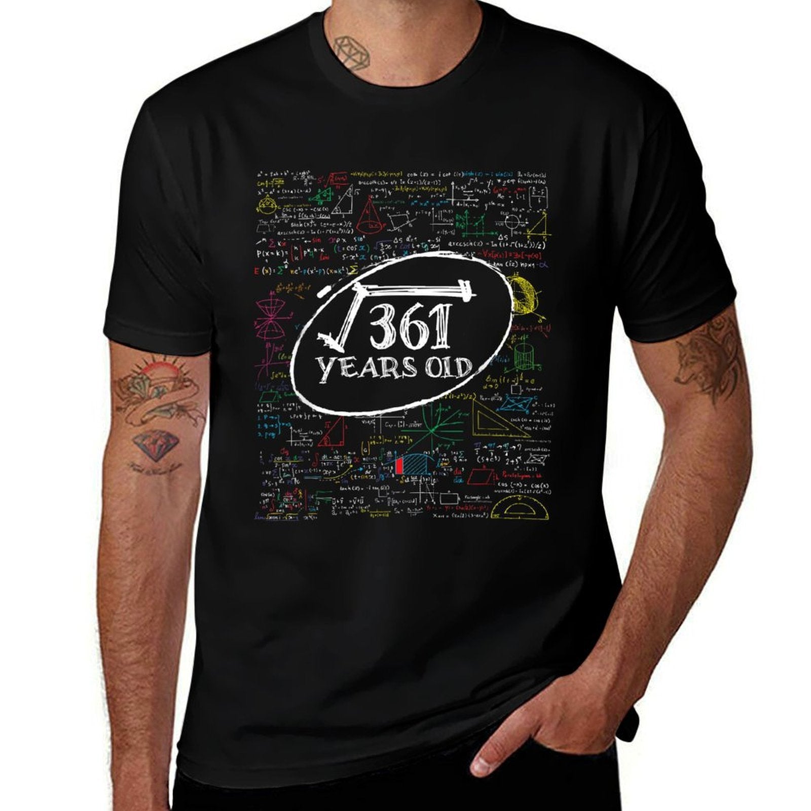 19 Years Old Birthday Mathematics Square Root 361  High-quality Stitching T-Shirt