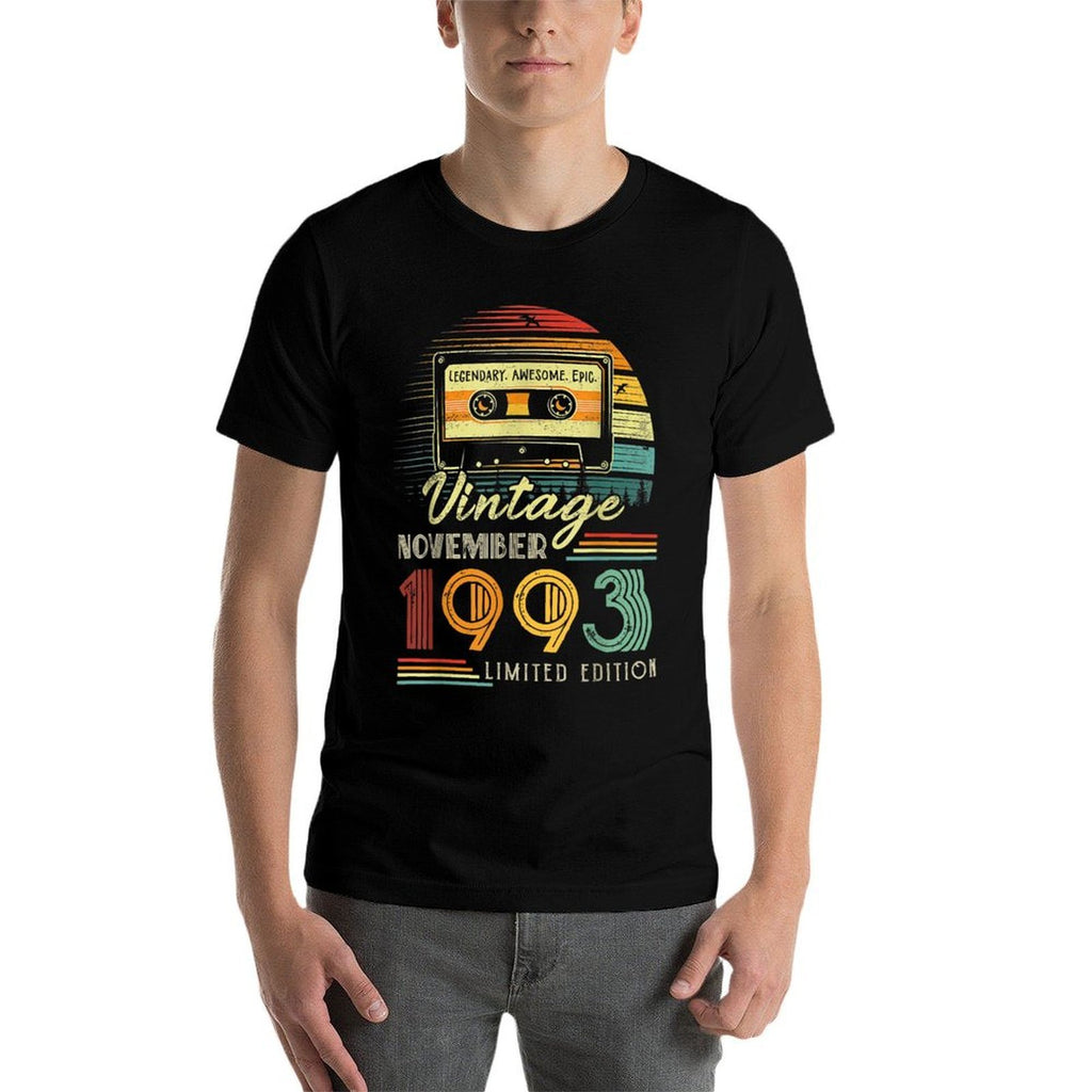 30 Years Old Made In 1993 November 1993 30th Birthday  Heathered Texture T-Shirt