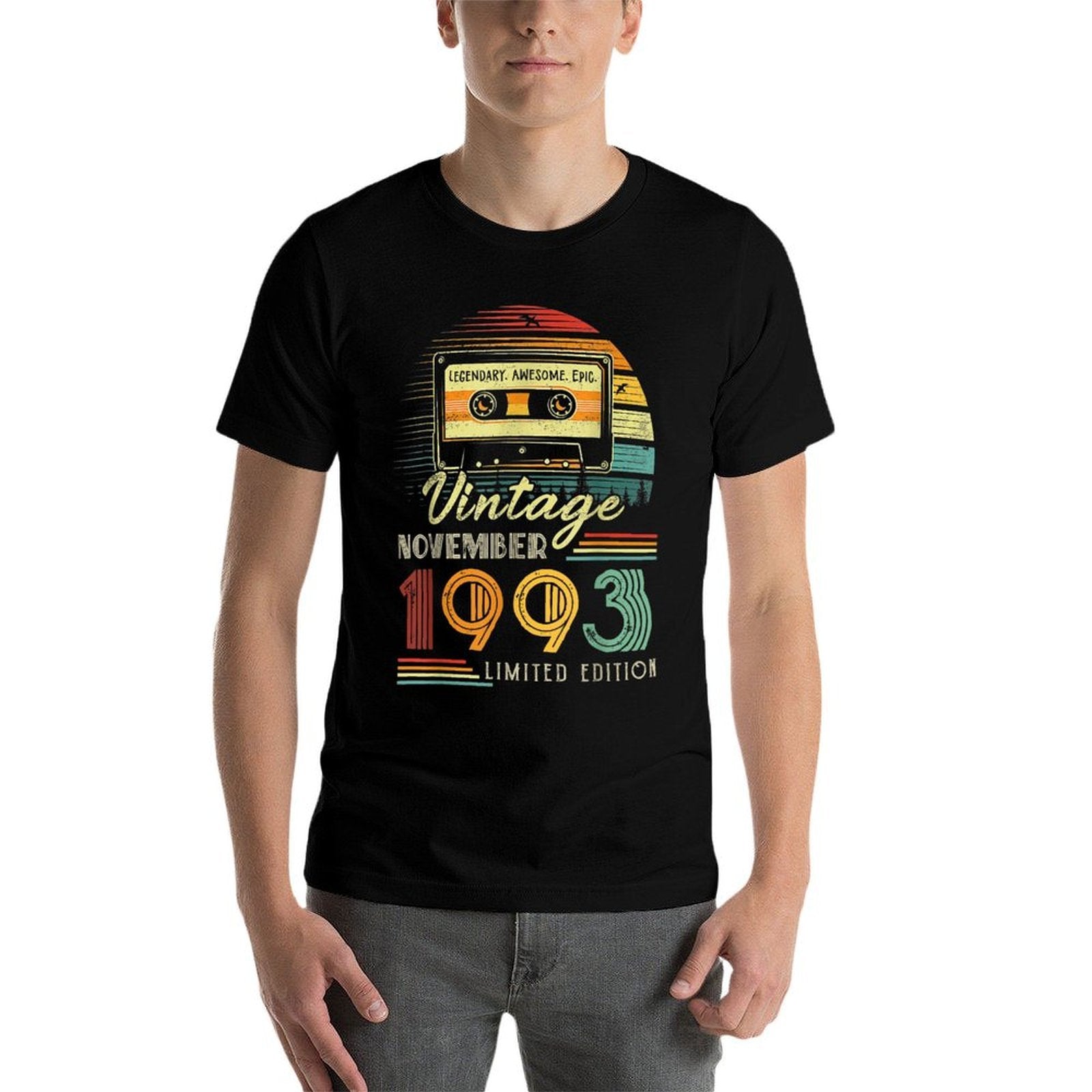 30 Years Old Made In 1993 November 1993 30th Birthday  Heathered Texture T-Shirt