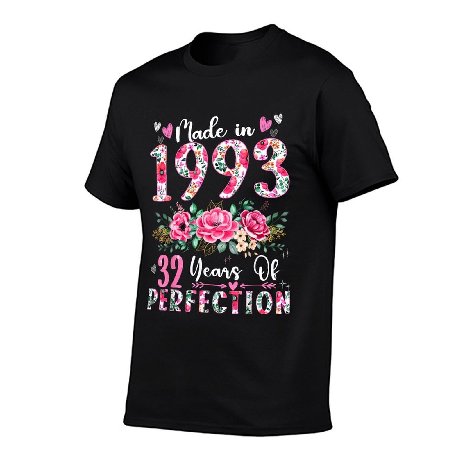 32 Year Old Made In 1993 Floral 32th Birthday Women  Breathable T-Shirt