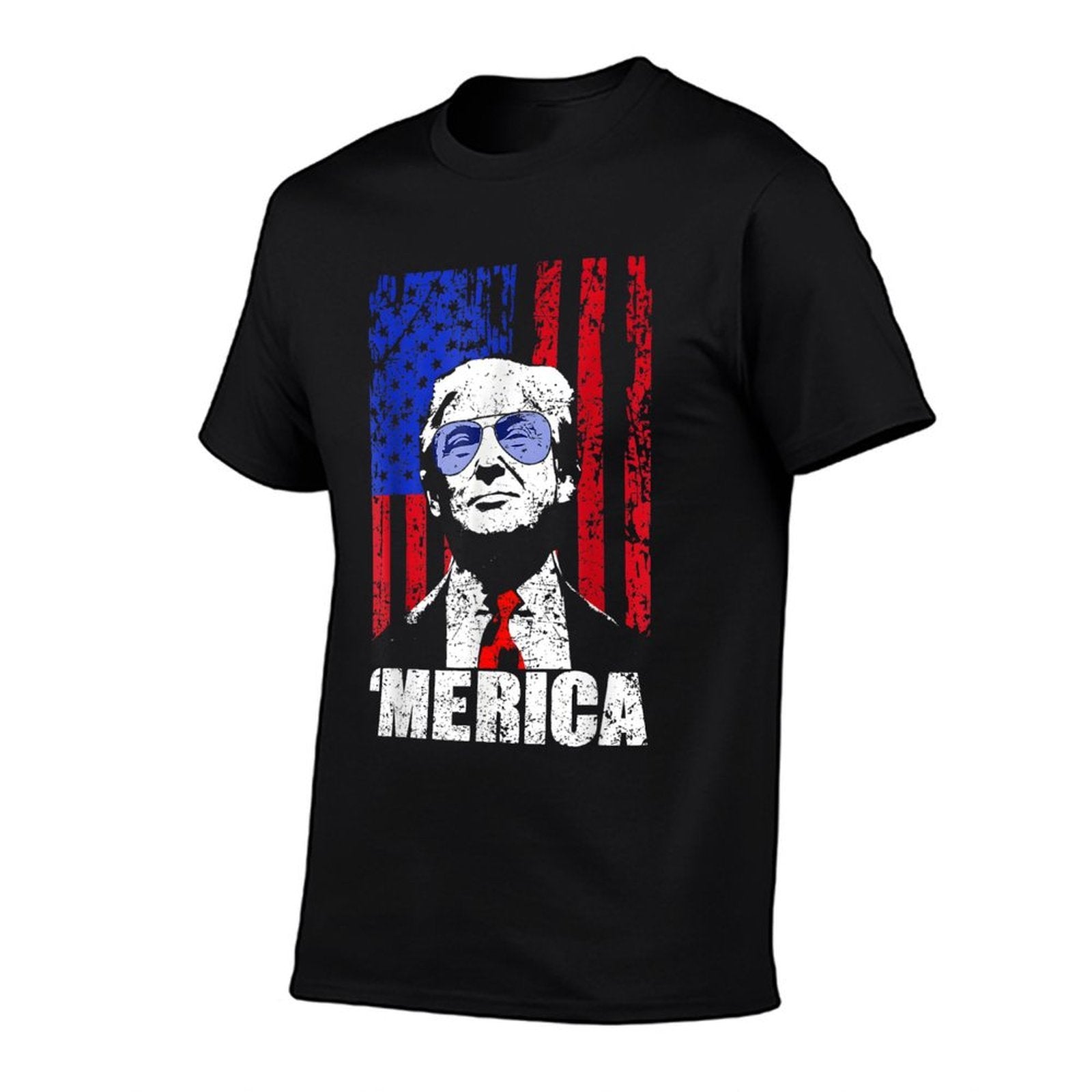 'MERICA TRUMP Happy 4th Of July Trump American Gifts  Polyester Blend T-Shirt