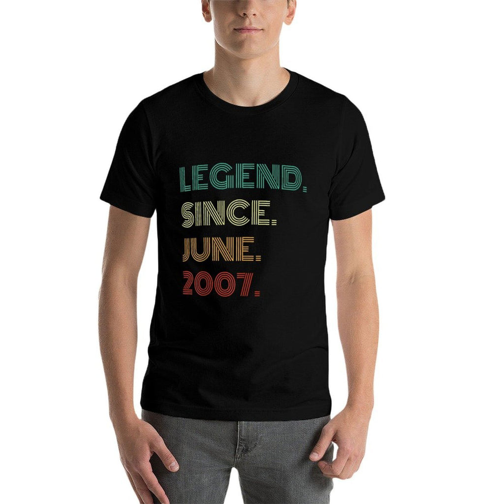 18 Years Old Legend Since June 2007 18th Birthday  Graphic-printed T-Shirt